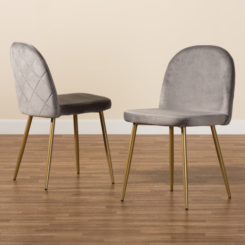 Fantine Glamour Dining Chairs 2-Piece-Dining Chairs-Baxton Studio - WI-Wall2Wall Furnishings