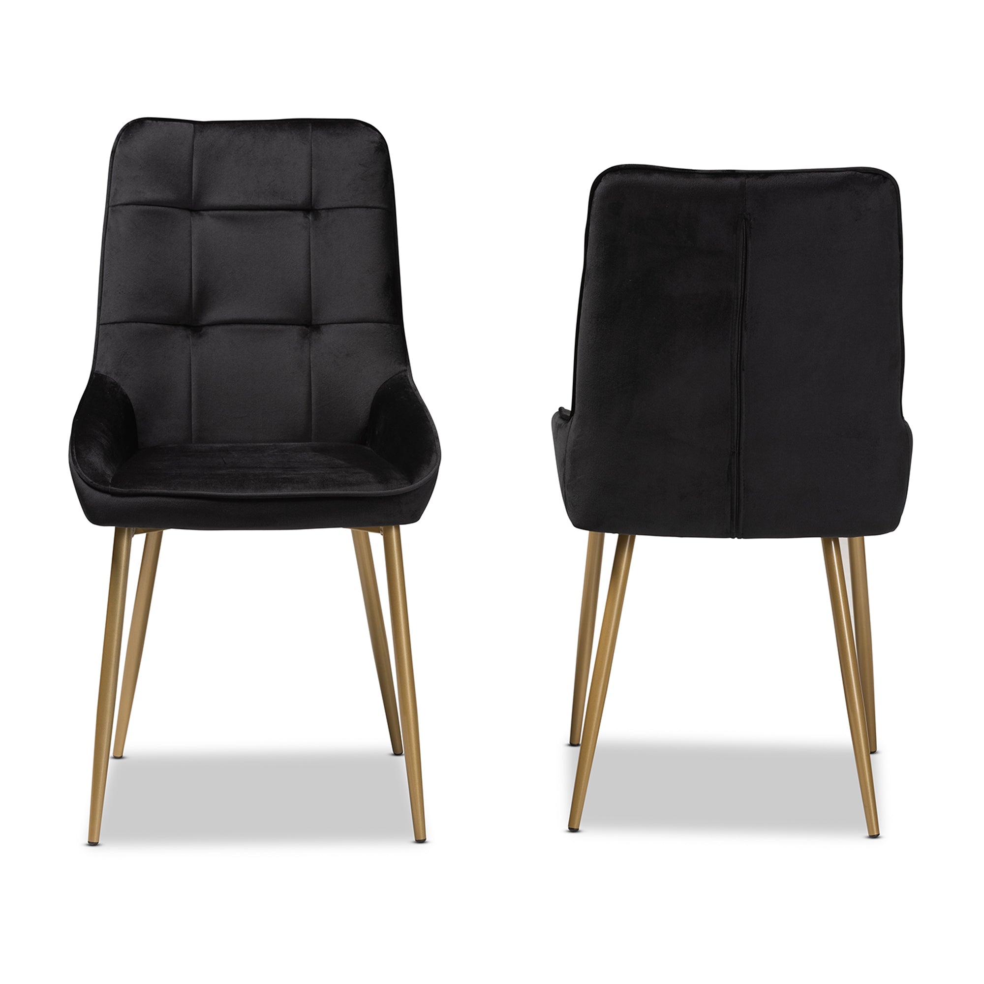 Gavino Glamour Dining Chairs 2-Piece-Dining Chairs-Baxton Studio - WI-Wall2Wall Furnishings