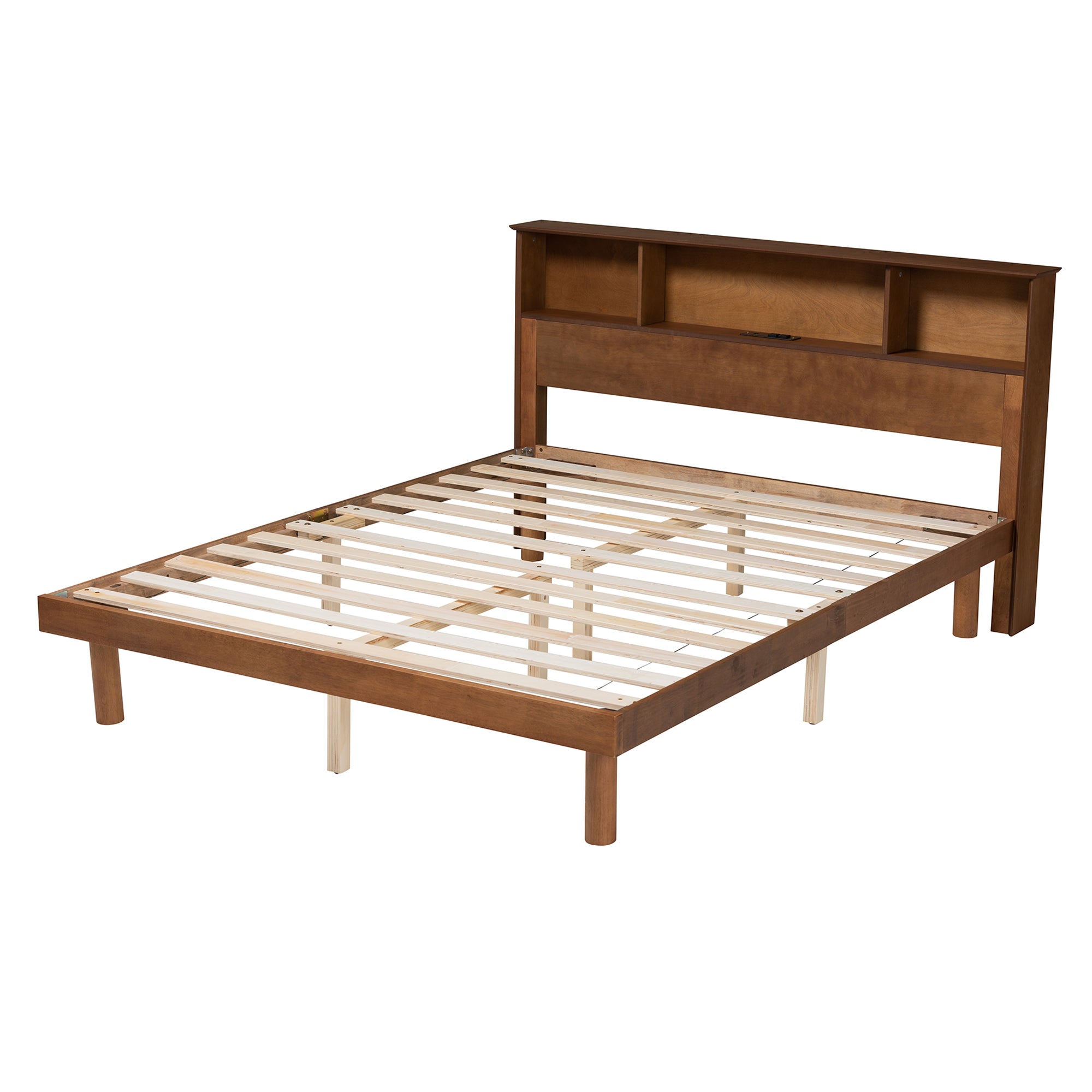 Lochlan Mid-Century Bed with Charging Station-Bed-Baxton Studio - WI-Wall2Wall Furnishings