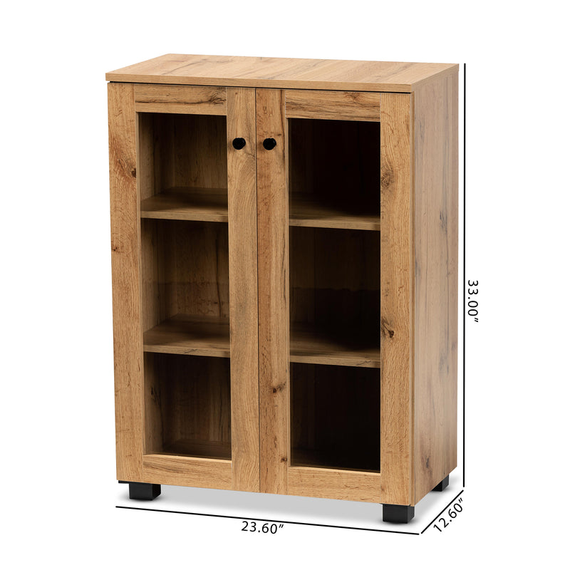 Mason Modern Storage Cabinet 2-Door with Glass Doors-Storage Cabinet-Baxton Studio - WI-Wall2Wall Furnishings