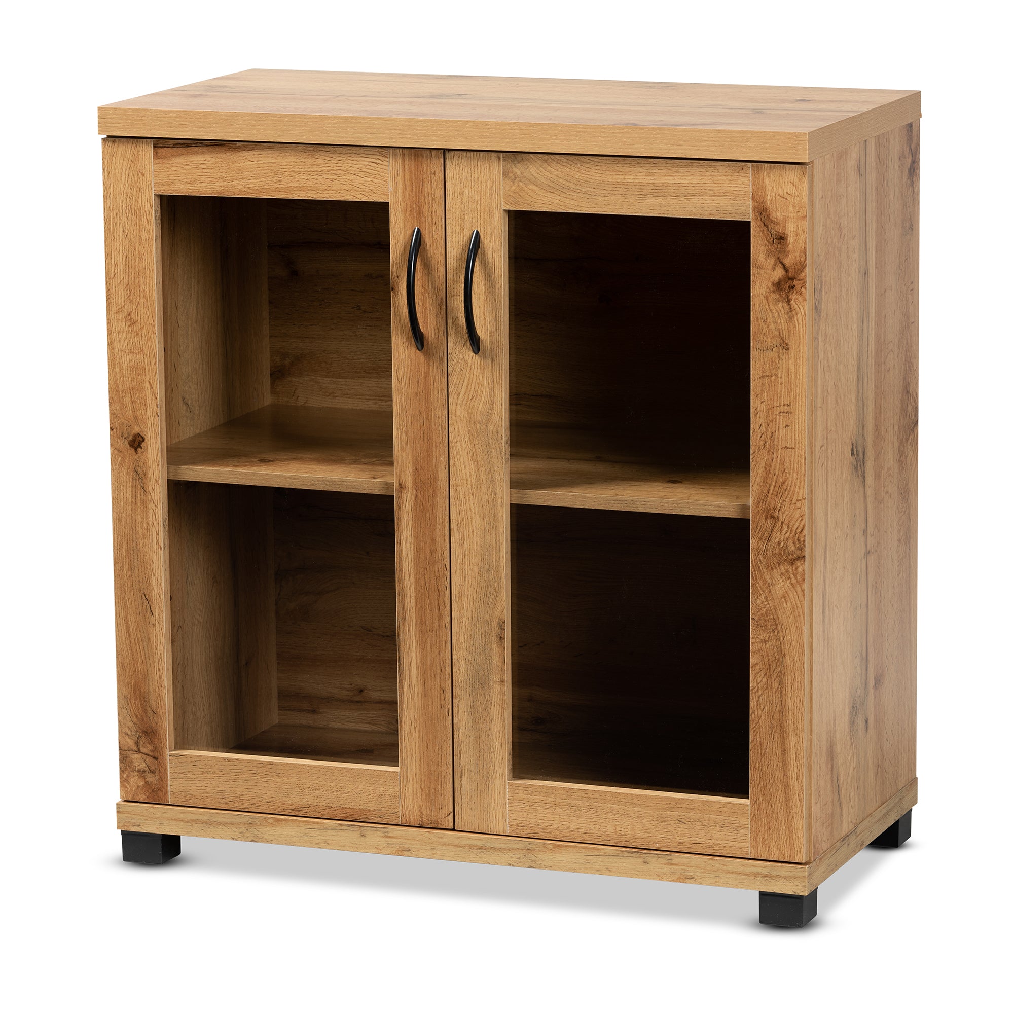 Zentra Modern Storage Cabinet 2-Door with Glass Doors-Storage Cabinet-Baxton Studio - WI-Wall2Wall Furnishings
