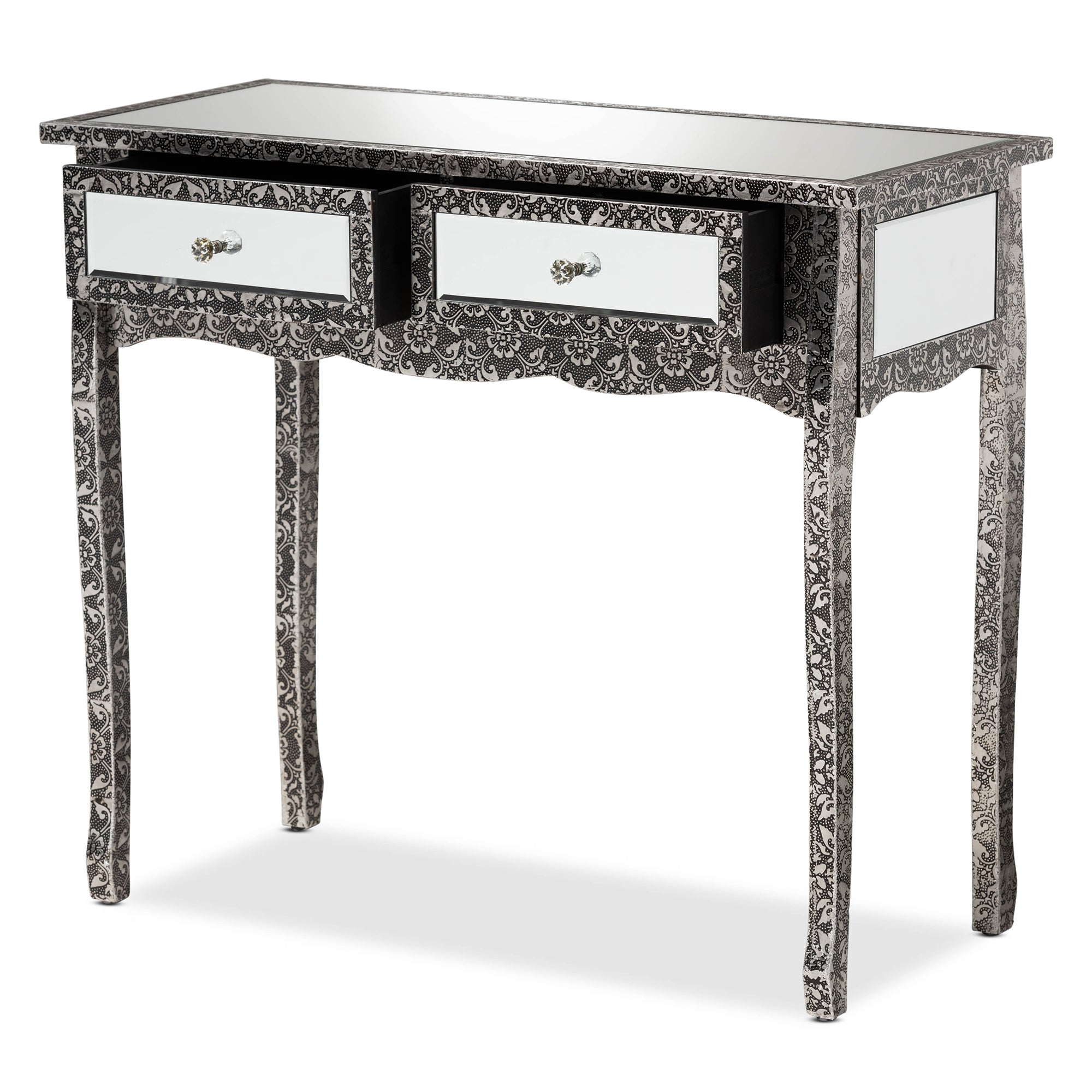 Wycliff Glamour Console Table 2-Drawer-Console Table-Baxton Studio - WI-Wall2Wall Furnishings