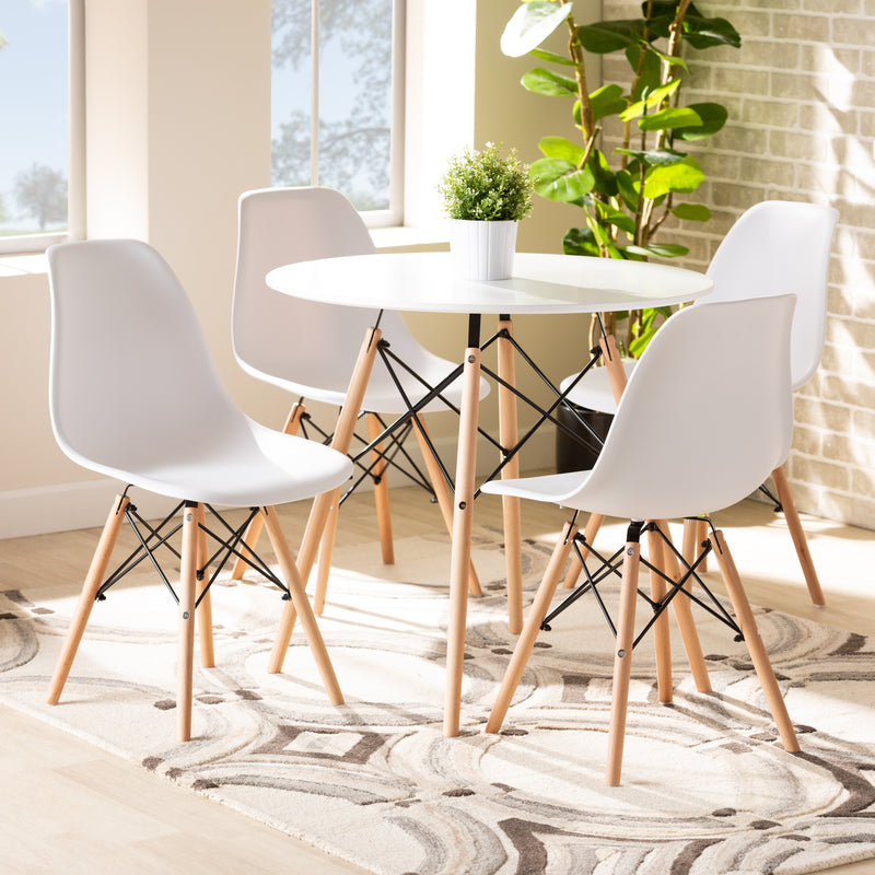 Jaspen Modern Dining Table & Dining Chairs 5-Piece-Dining Set-Baxton Studio - WI-Wall2Wall Furnishings