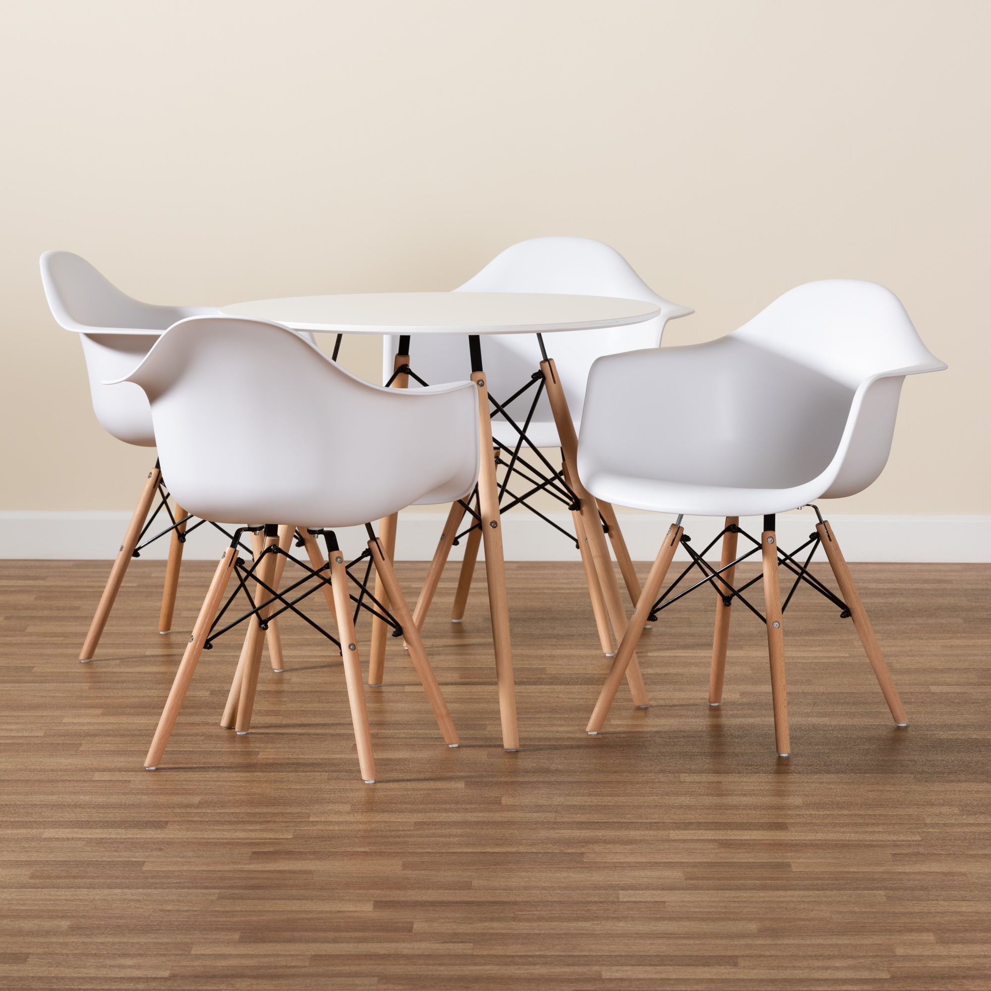 Galen Modern Dining Table & Dining Chairs 5-Piece-Dining Set-Baxton Studio - WI-Wall2Wall Furnishings