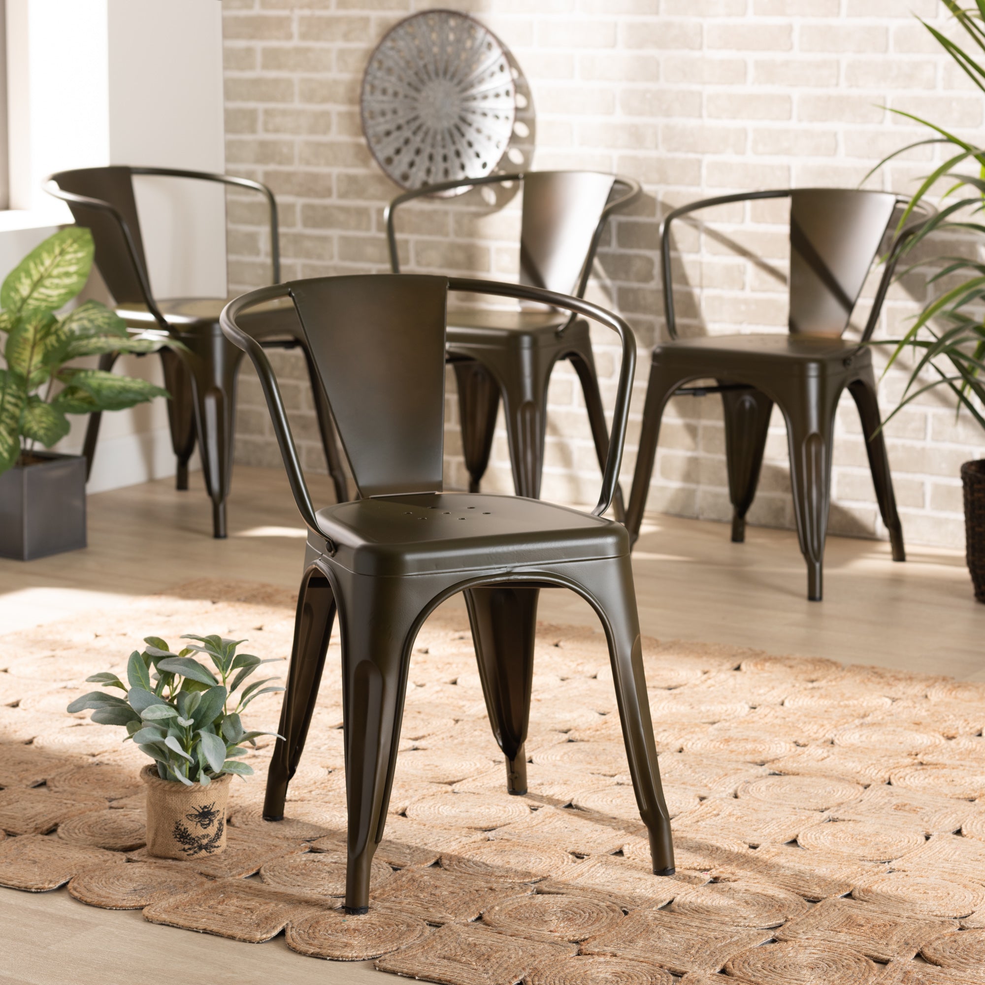 Ryland Industrial Dining Chairs 4-Piece-Dining Chairs-Baxton Studio - WI-Wall2Wall Furnishings