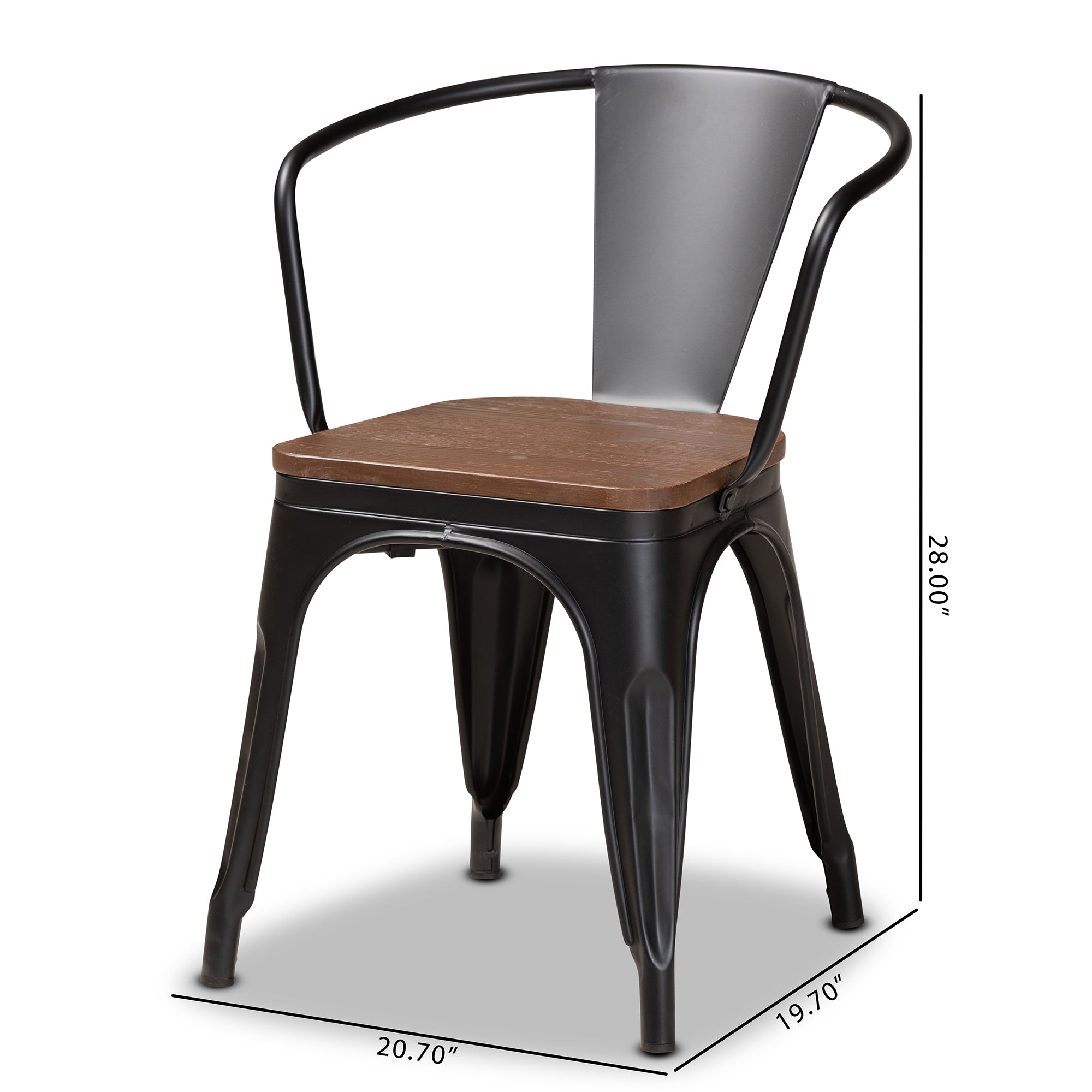 Ryland Industrial Dining Chairs 4-Piece-Dining Chairs-Baxton Studio - WI-Wall2Wall Furnishings