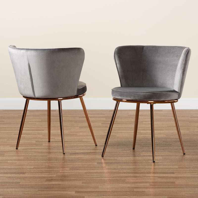 Farah Glamour Dining Chairs 2-Piece-Dining Chairs-Baxton Studio - WI-Wall2Wall Furnishings