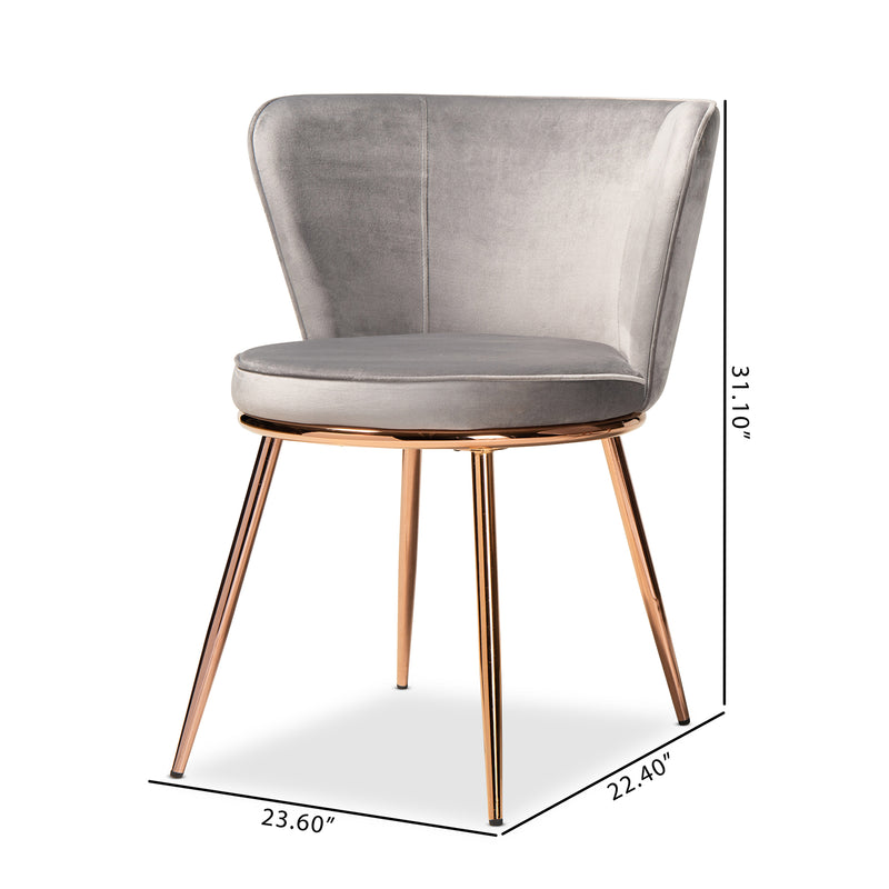 Farah Glamour Dining Chairs 2-Piece-Dining Chairs-Baxton Studio - WI-Wall2Wall Furnishings
