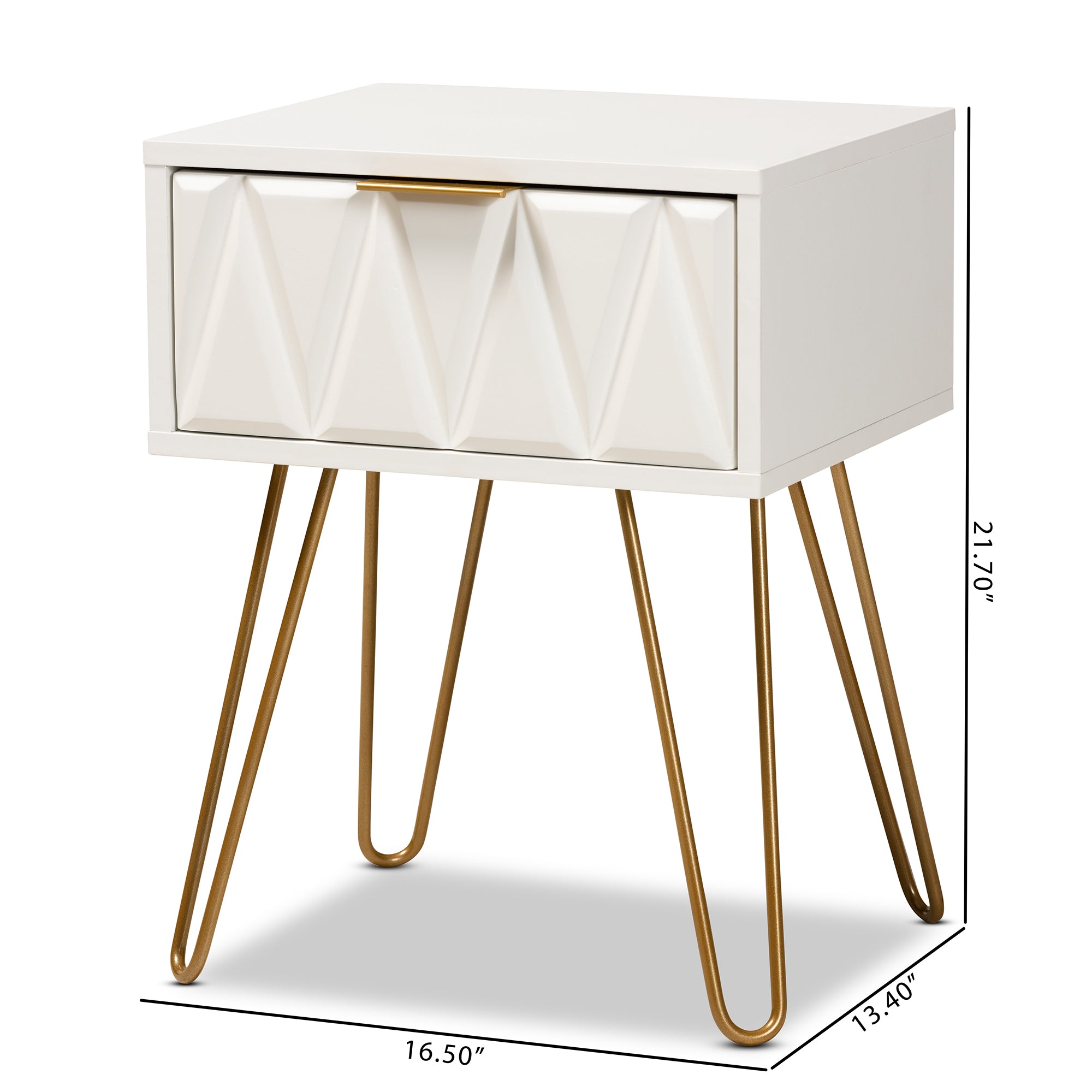 Holbrook Glamour End Table 1-Drawer-End Table-Baxton Studio - WI-Wall2Wall Furnishings