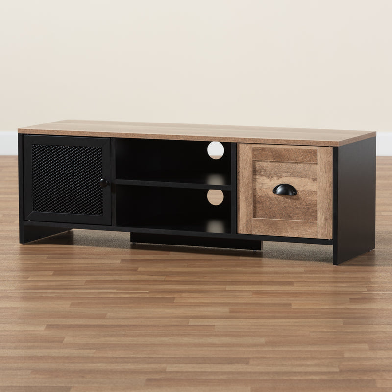 Connell Industrial TV Stand Two-Tone 2-Door-TV Stand-Baxton Studio - WI-Wall2Wall Furnishings