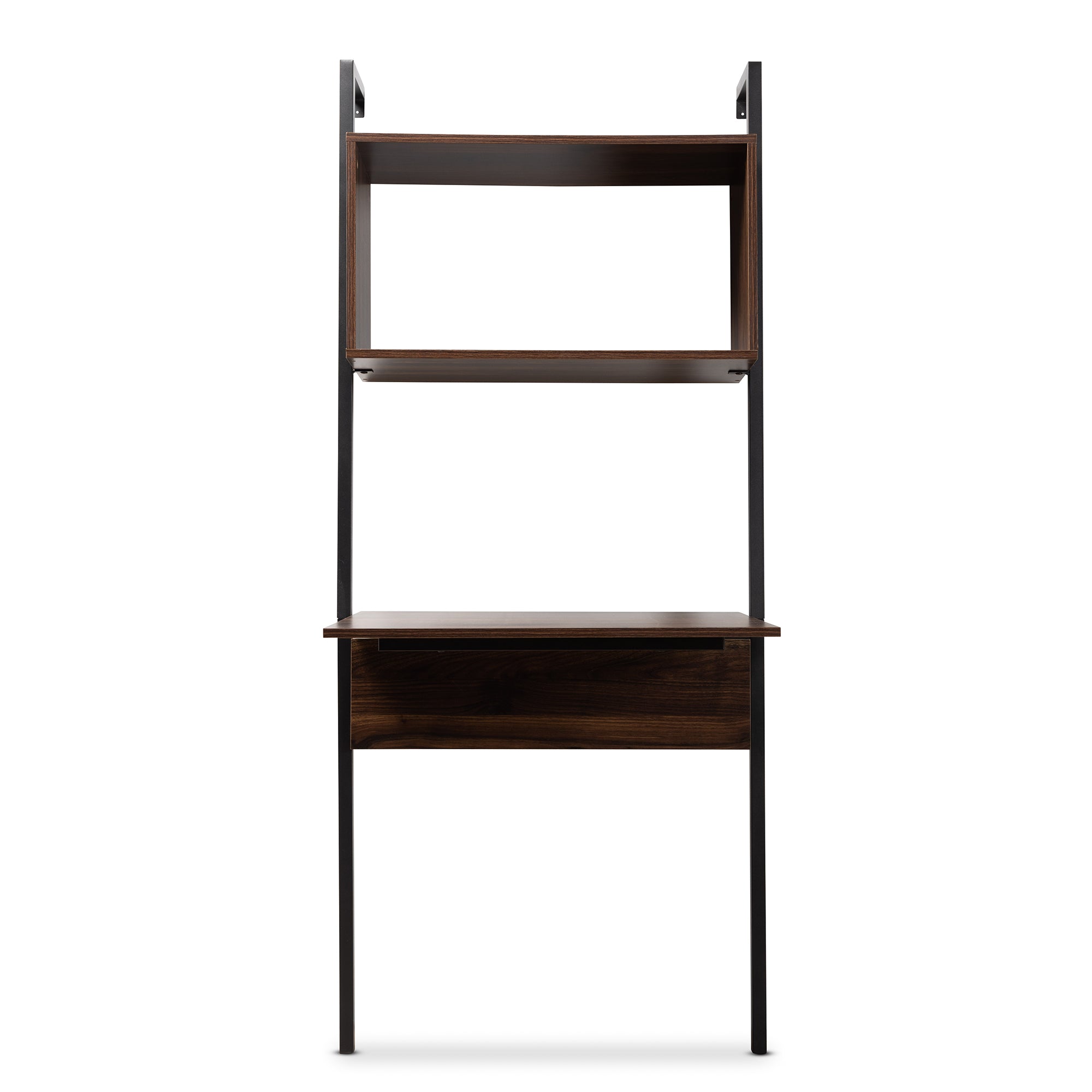 Fariat Industrial Shelving Unit with Desk-Shelving Unit-Baxton Studio - WI-Wall2Wall Furnishings