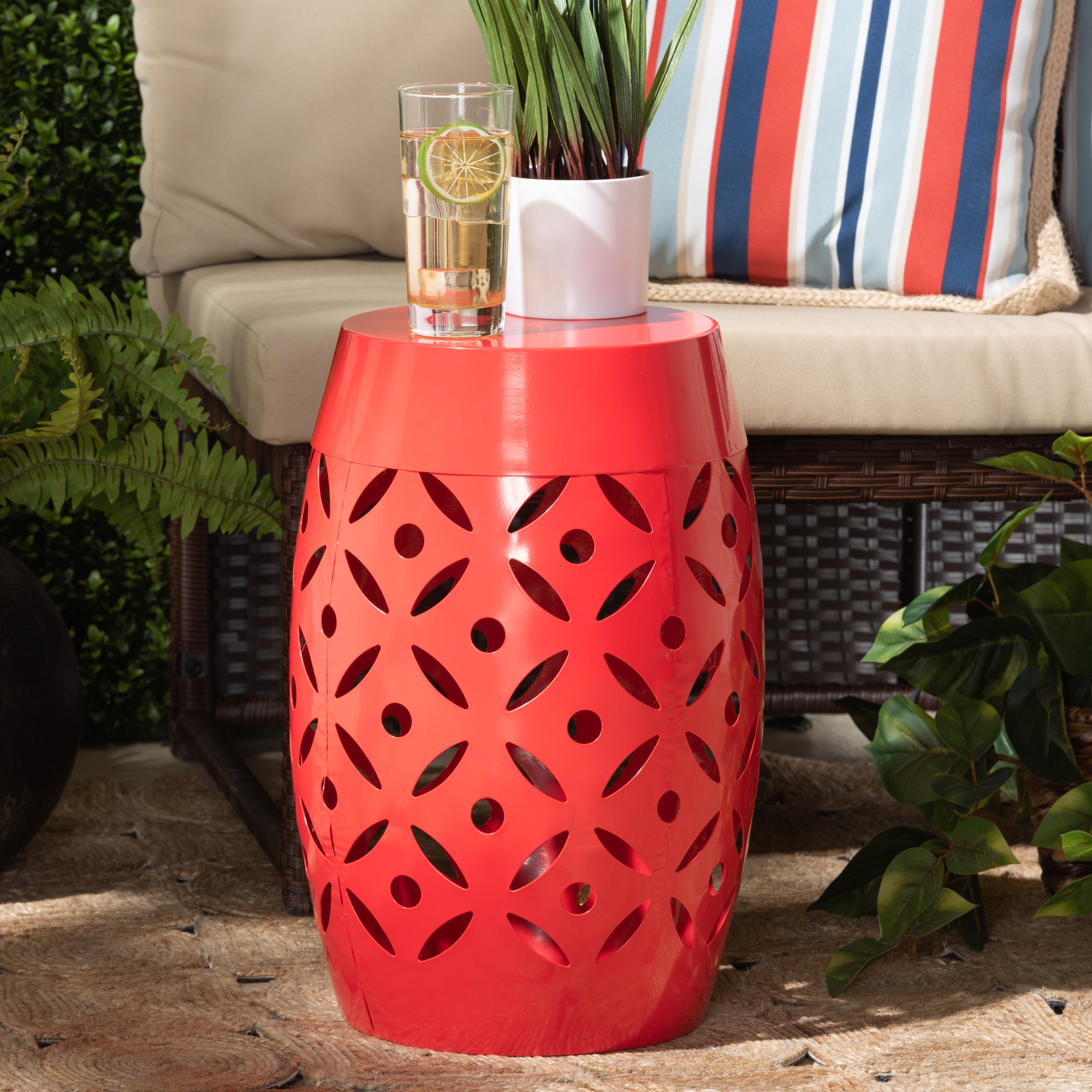 Hallie Contemporary Outdoor End Table-Outdoor End Table-Baxton Studio - WI-Wall2Wall Furnishings