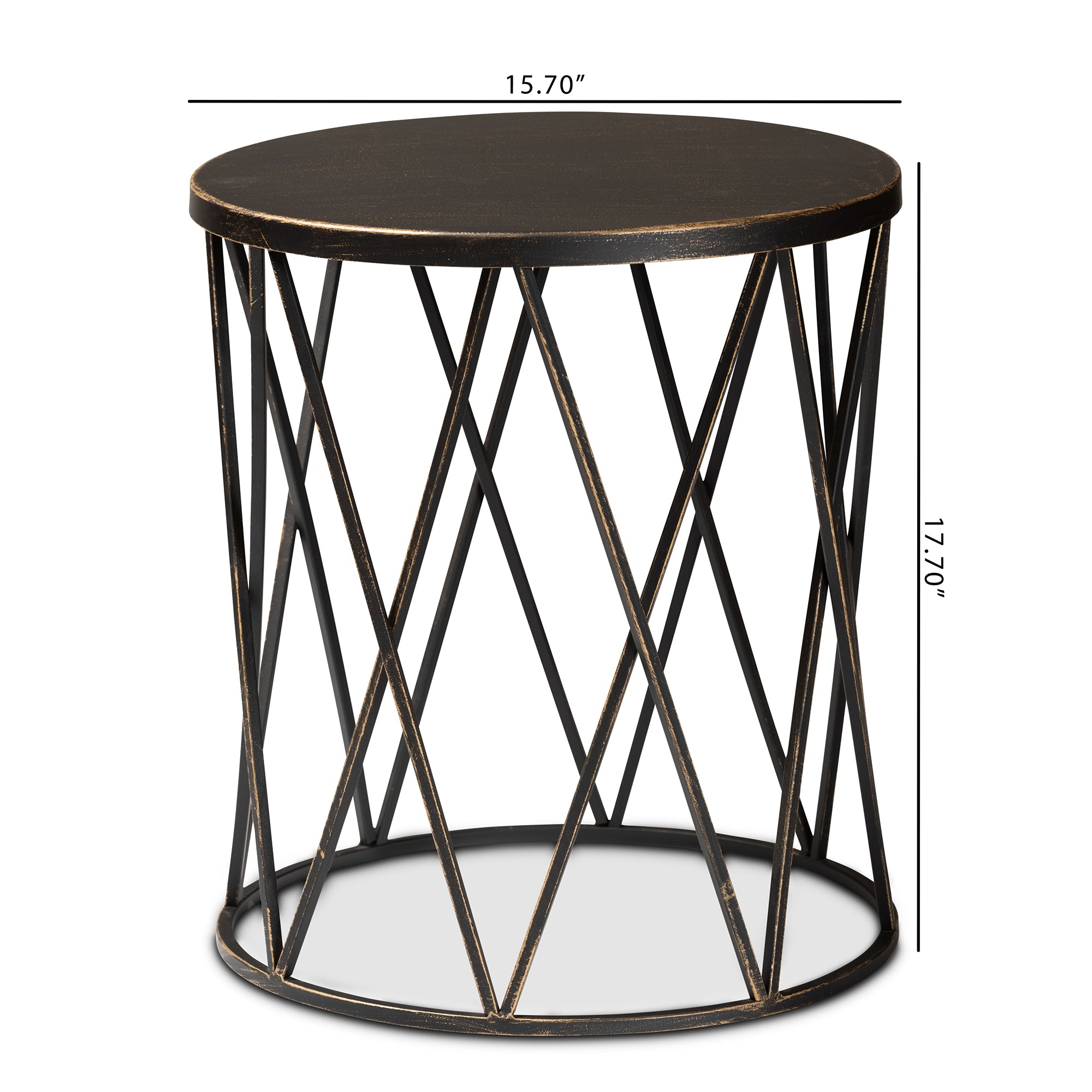 Finnick Industrial End Table-End Table-Baxton Studio - WI-Wall2Wall Furnishings