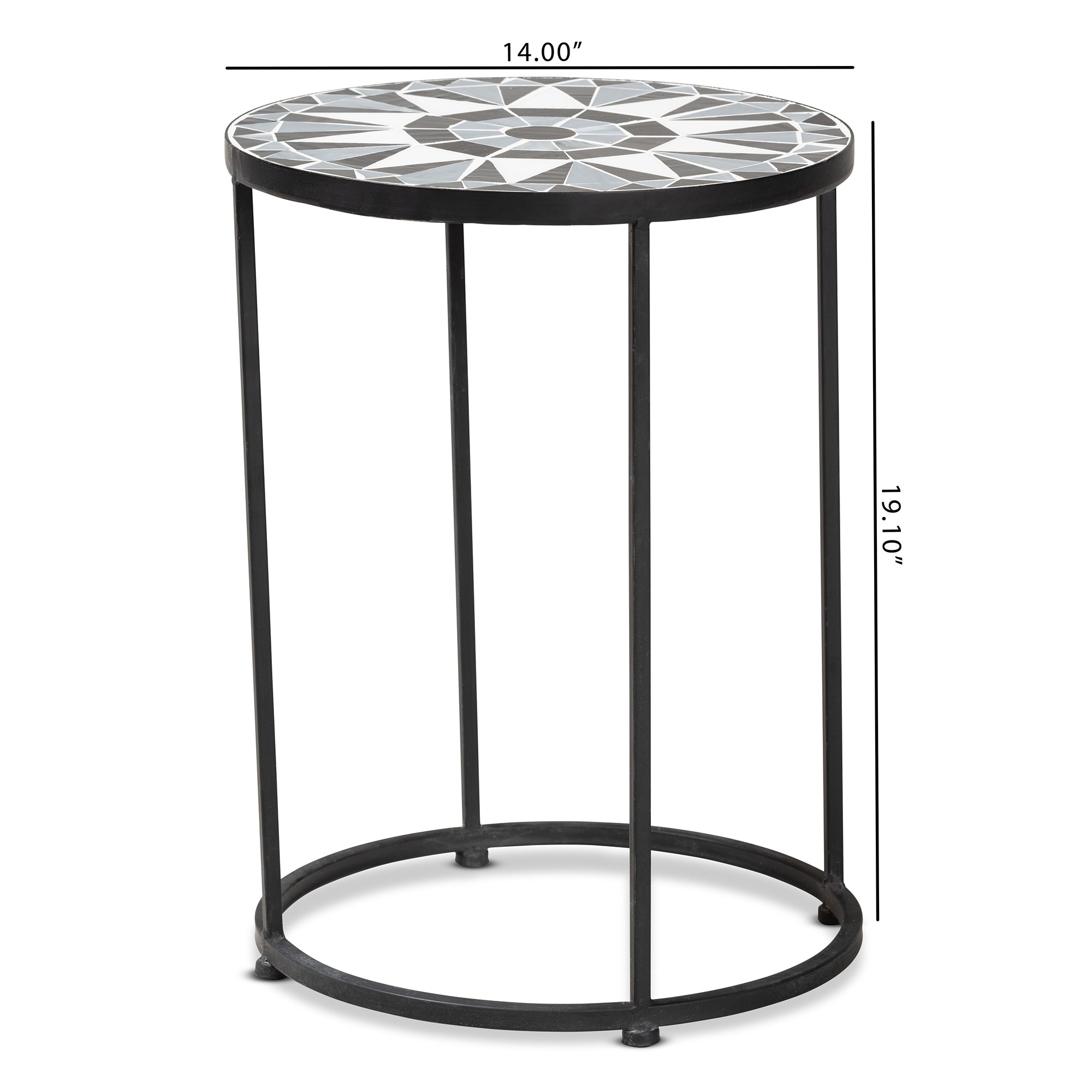 Kaden Contemporary Outdoor End Table Multi-Colored-Outdoor End Table-Baxton Studio - WI-Wall2Wall Furnishings