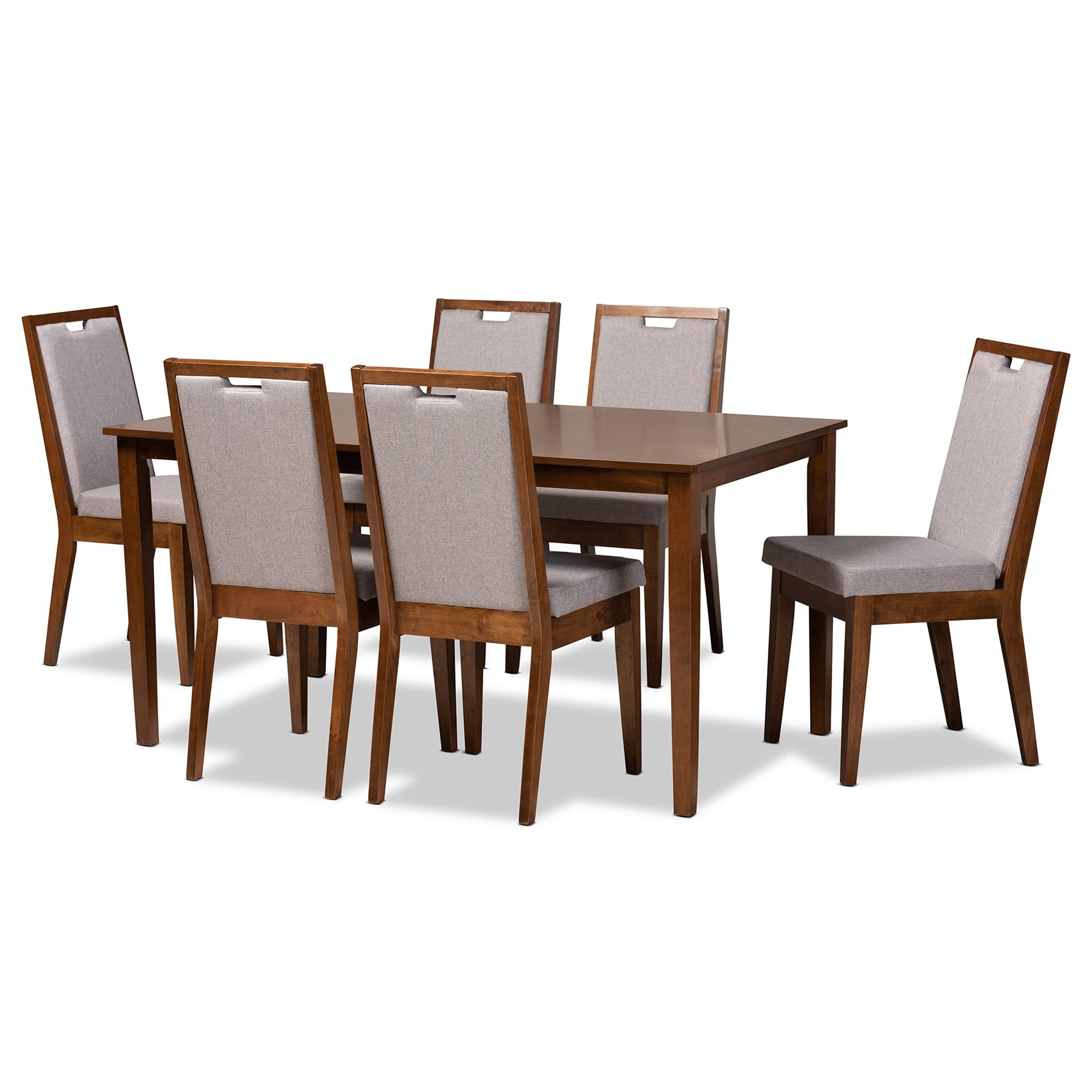 Rosa Modern Table & Six (6) Dining Chairs 7-Piece-Dining Set-Baxton Studio - WI-Wall2Wall Furnishings