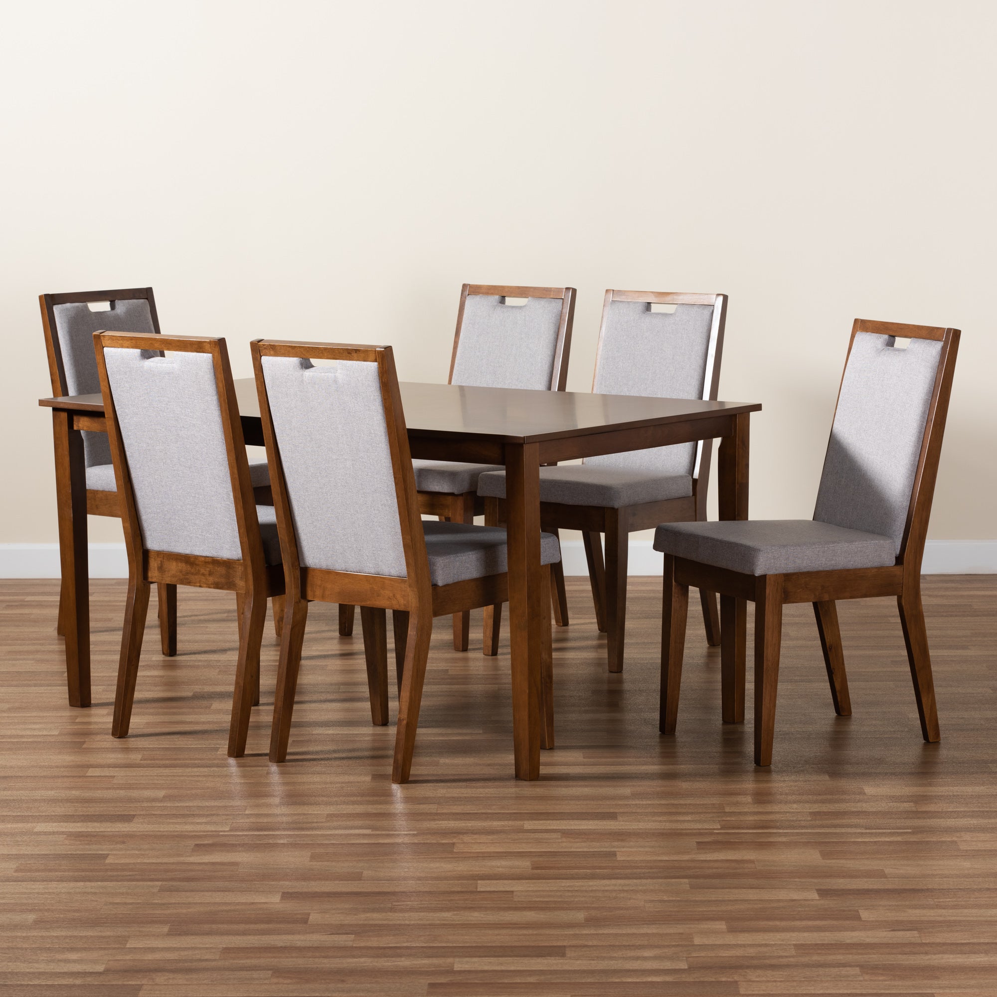 Rosa Modern Table & Six (6) Dining Chairs 7-Piece-Dining Set-Baxton Studio - WI-Wall2Wall Furnishings