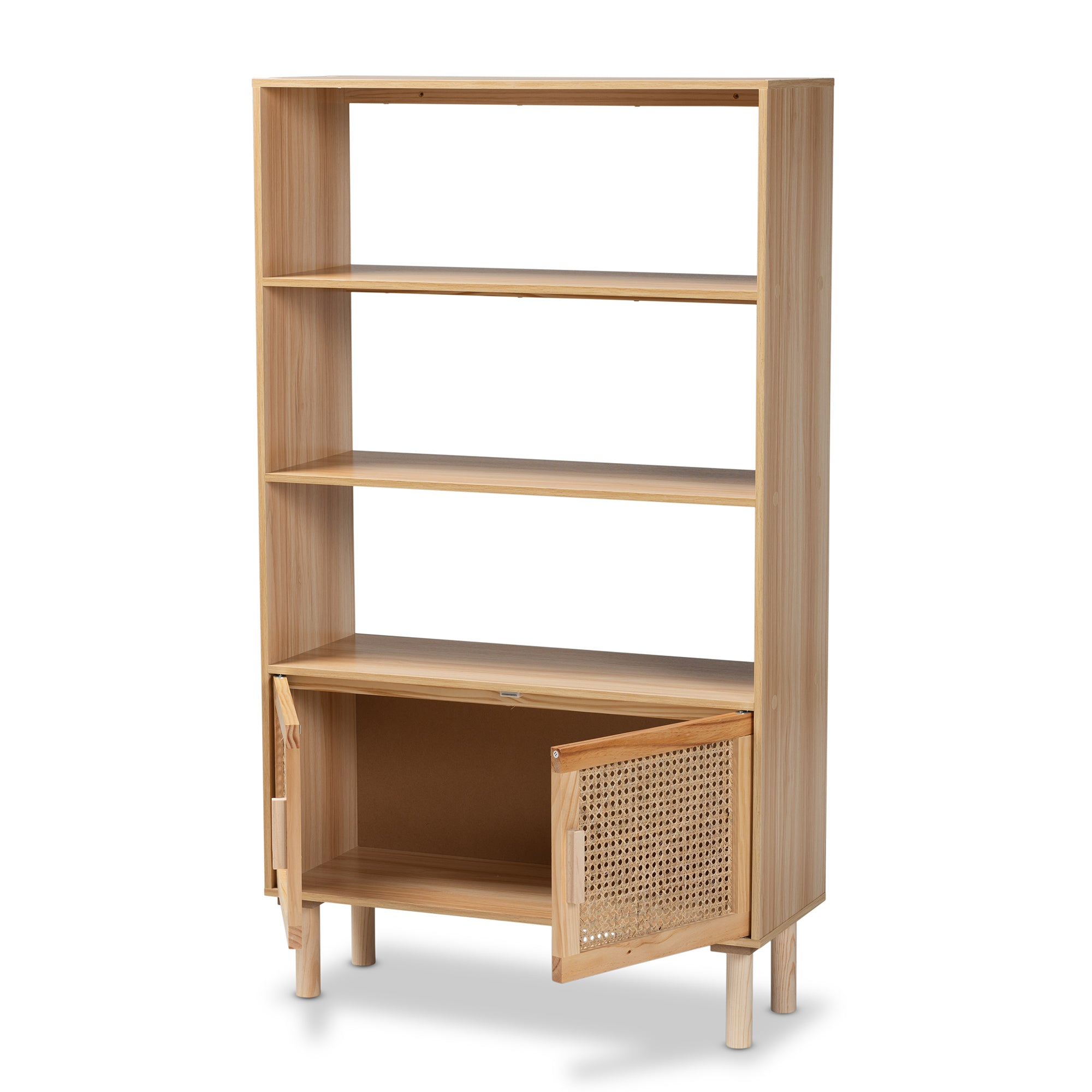 Faulkner Mid-Century Bookcase-Bookcase-Baxton Studio - WI-Wall2Wall Furnishings