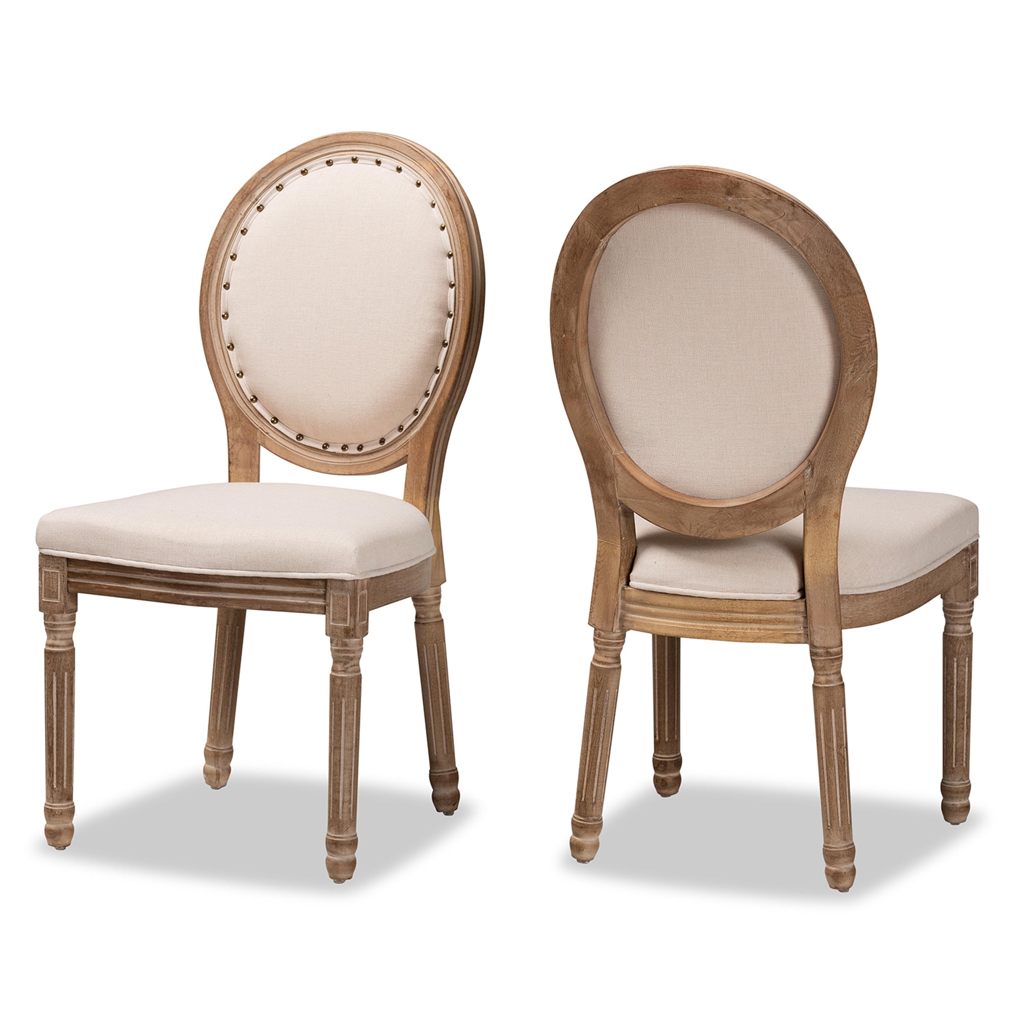 Louis Traditional Dining Chairs 2-Piece-Dining Chairs-Baxton Studio - WI-Wall2Wall Furnishings
