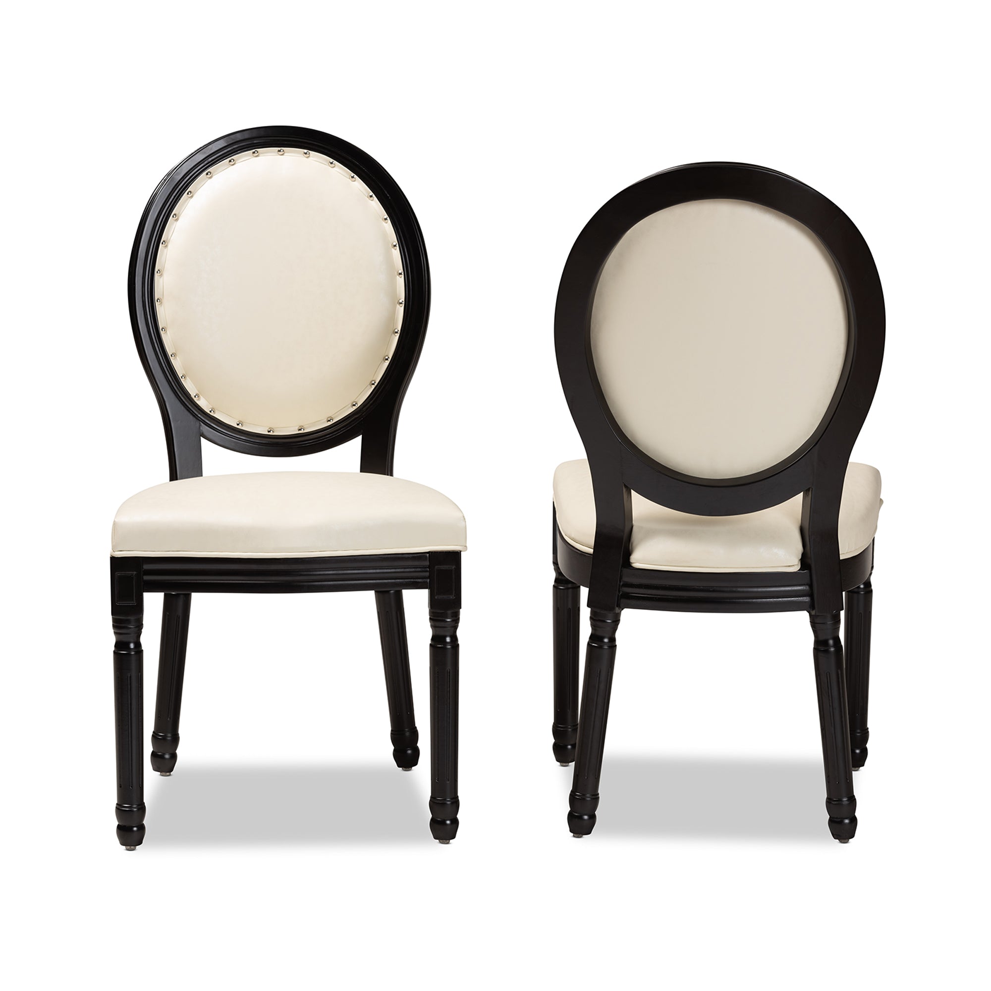 Louis Traditional Dining Chairs 2-Piece-Dining Chairs-Baxton Studio - WI-Wall2Wall Furnishings
