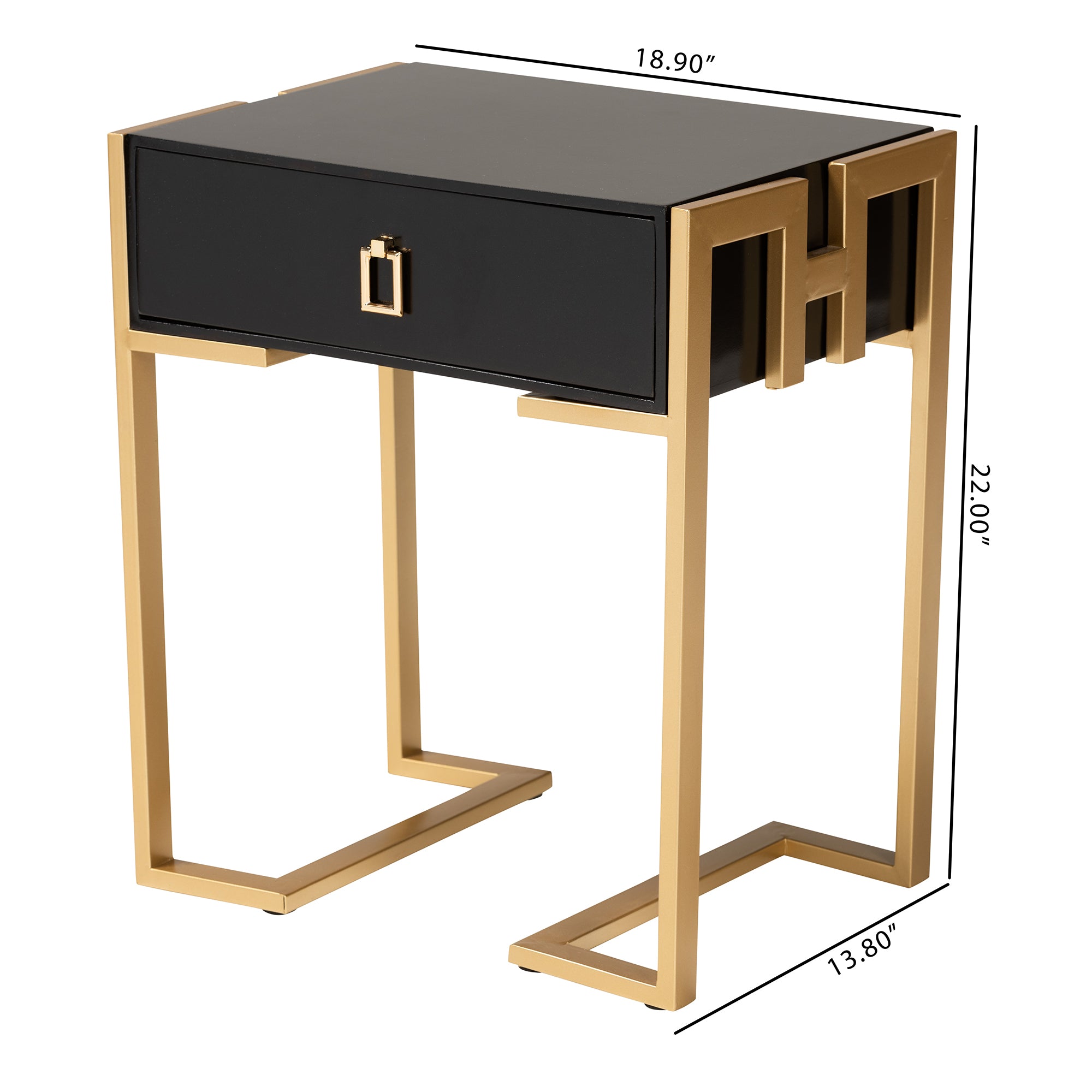 Luna Glamour End Table-End Table-Baxton Studio - WI-Wall2Wall Furnishings