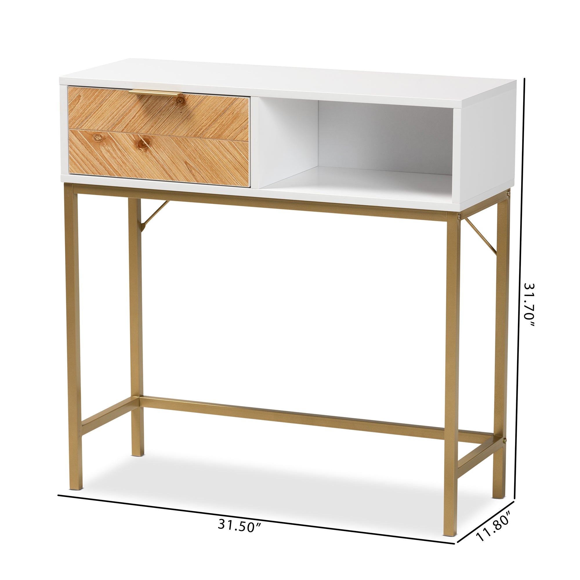 Giona Contemporary Console Table Two-Tone 1-Drawer-Console Table-Baxton Studio - WI-Wall2Wall Furnishings