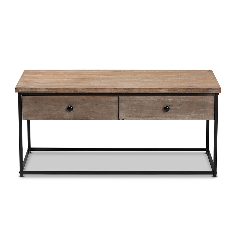 Roderick Modern Coffee Table 2-Drawer-Coffee Table-Baxton Studio - WI-Wall2Wall Furnishings