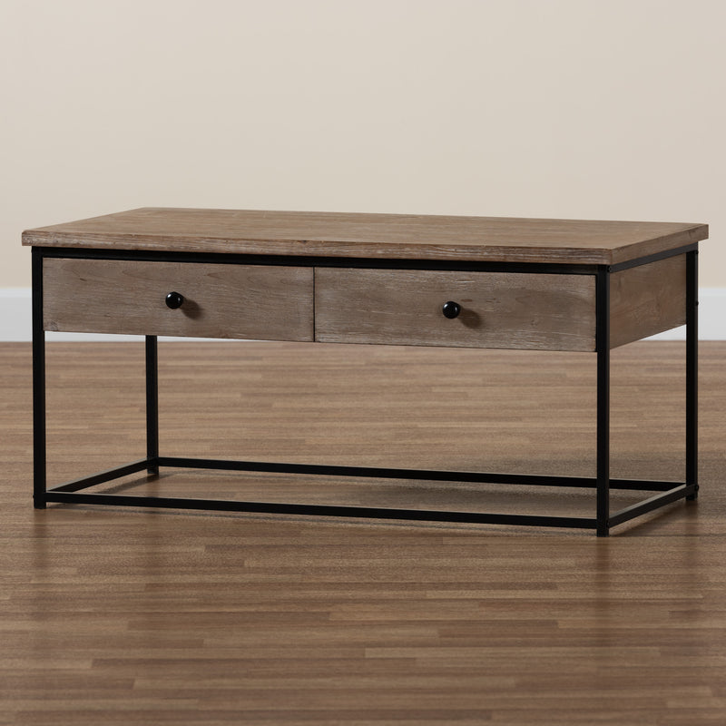 Roderick Modern Coffee Table 2-Drawer-Coffee Table-Baxton Studio - WI-Wall2Wall Furnishings