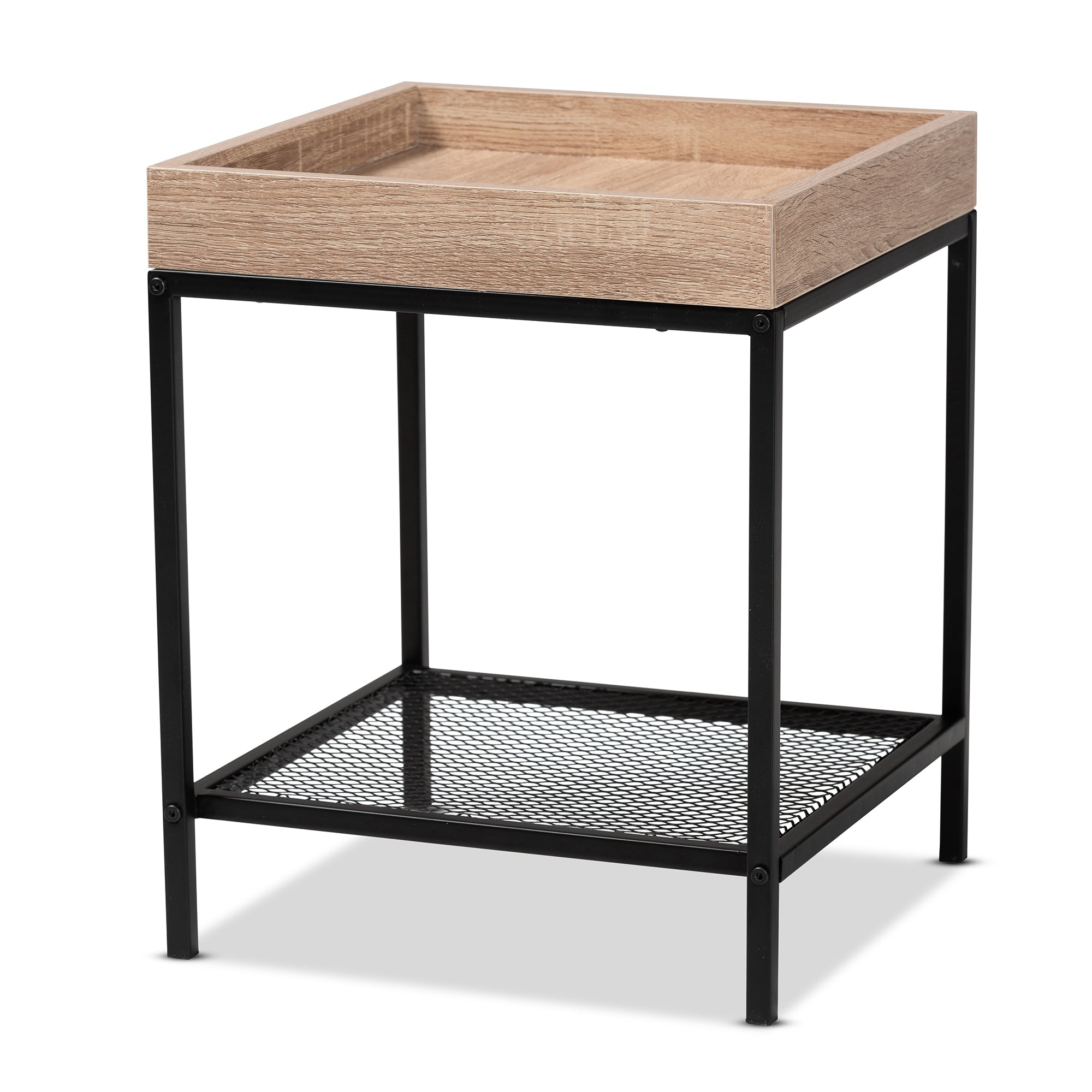 Overton Industrial End Table-End Table-Baxton Studio - WI-Wall2Wall Furnishings