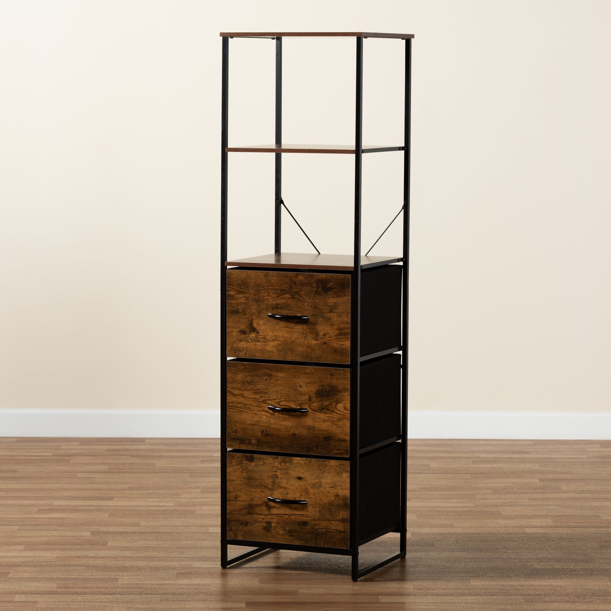 Hakan Industrial Storage Cabinet 3-Drawer-Storage Cabinet-Baxton Studio - WI-Wall2Wall Furnishings