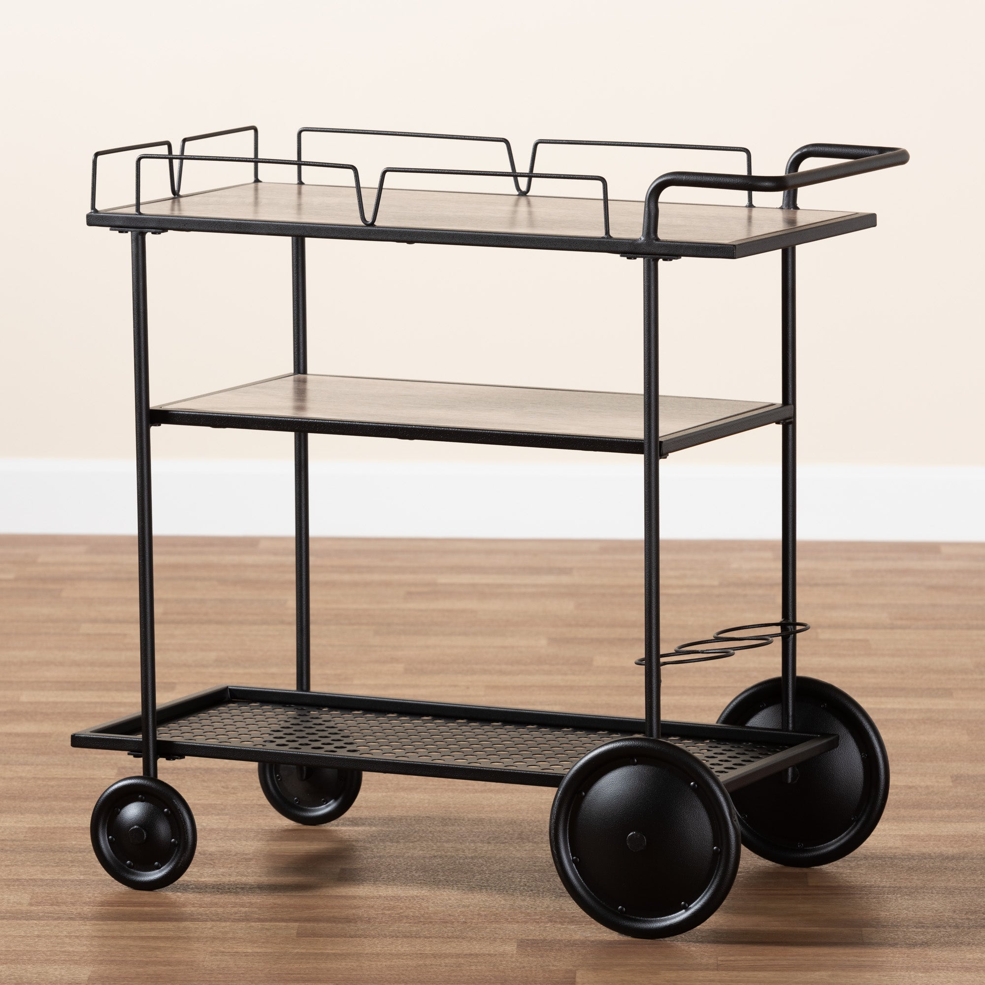 Huntley Industrial Cart-Bar Cart-Baxton Studio - WI-Wall2Wall Furnishings