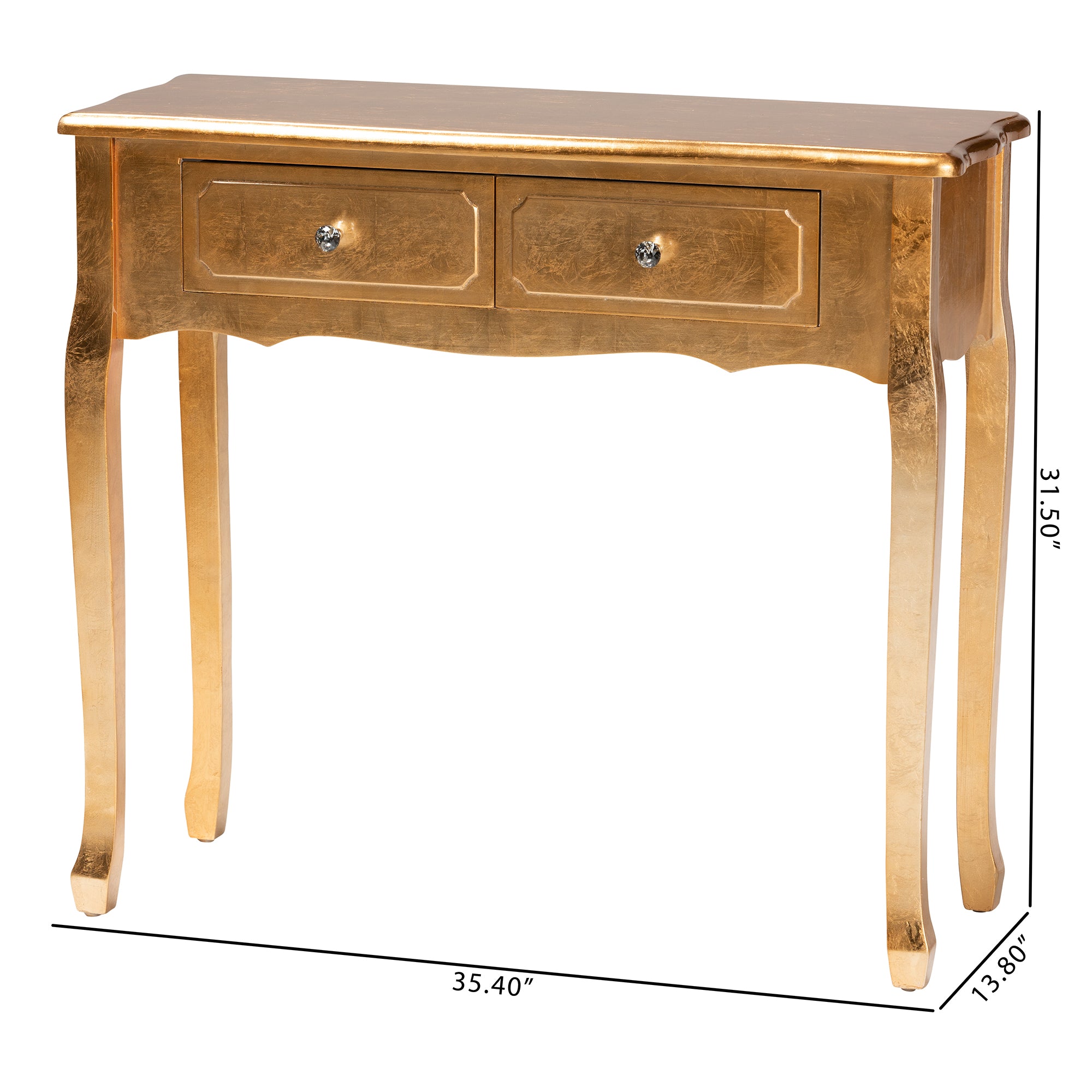 Newton Traditional Console Table 2-Drawer-Console Table-Baxton Studio - WI-Wall2Wall Furnishings