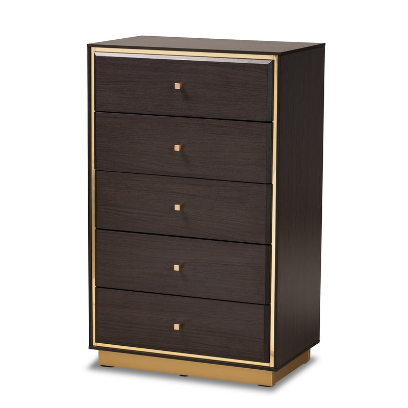 Arcelia Contemporary Bed & Nightstand & Dresser & Chest Two-Tone with Chest 4-Piece-Bedroom Set-Baxton Studio - WI-Wall2Wall Furnishings