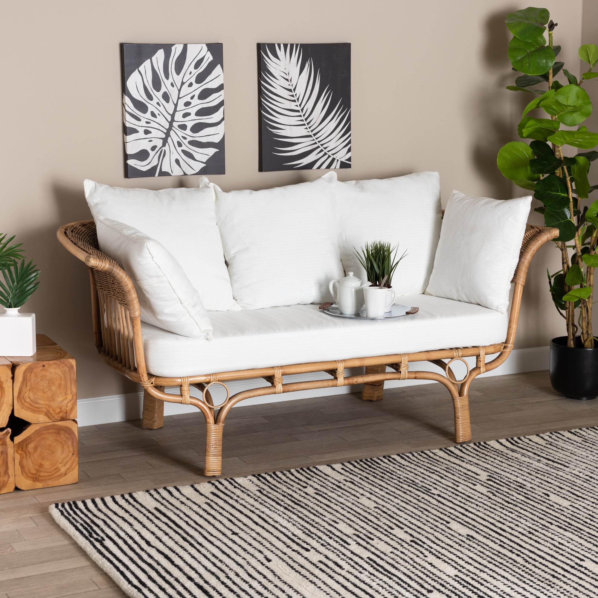Edana Bohemian Sofa With Cushion-Sofa-Baxton Studio - WI-Wall2Wall Furnishings