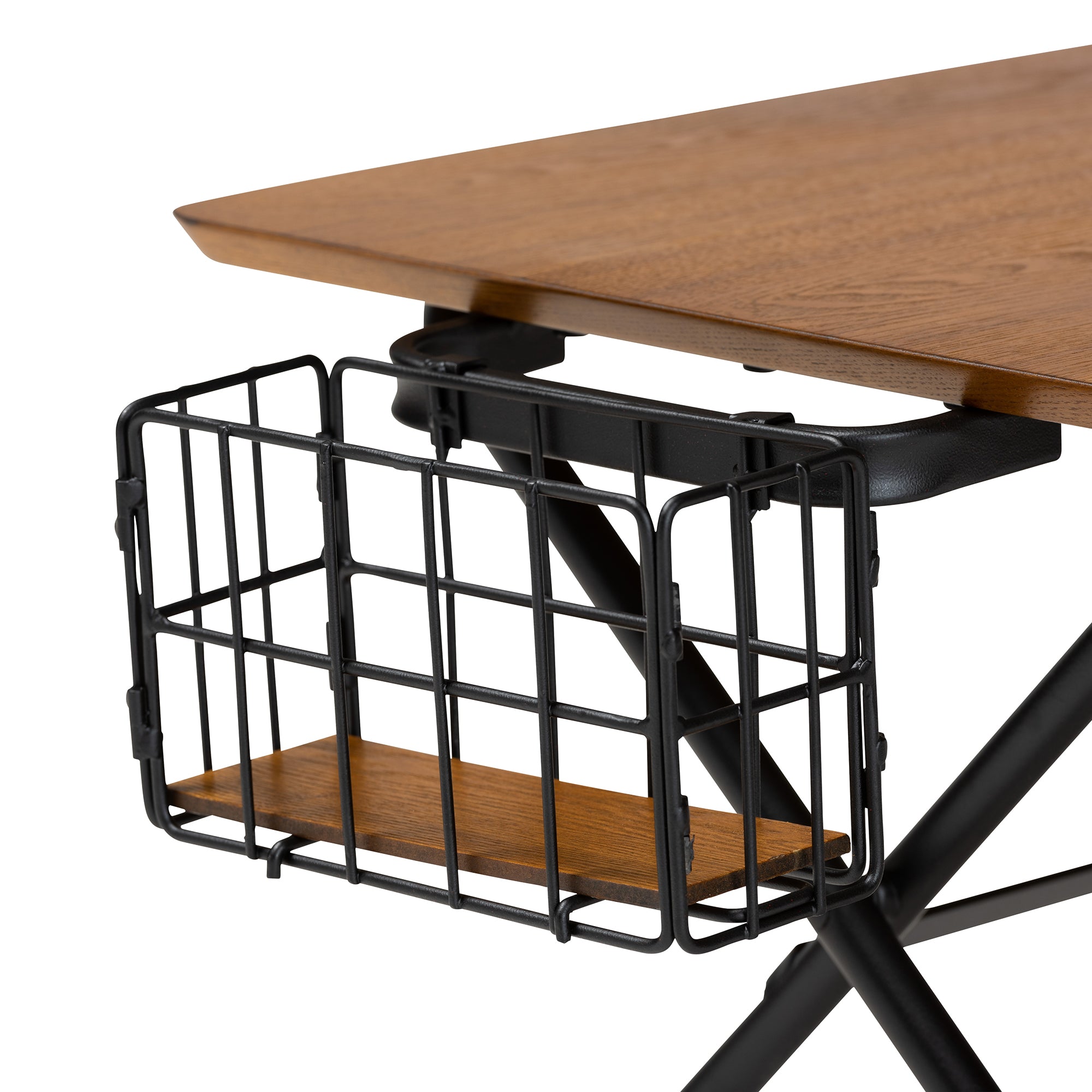 Mariela Modern Coffee Table with Basket-Coffee Table-Baxton Studio - WI-Wall2Wall Furnishings