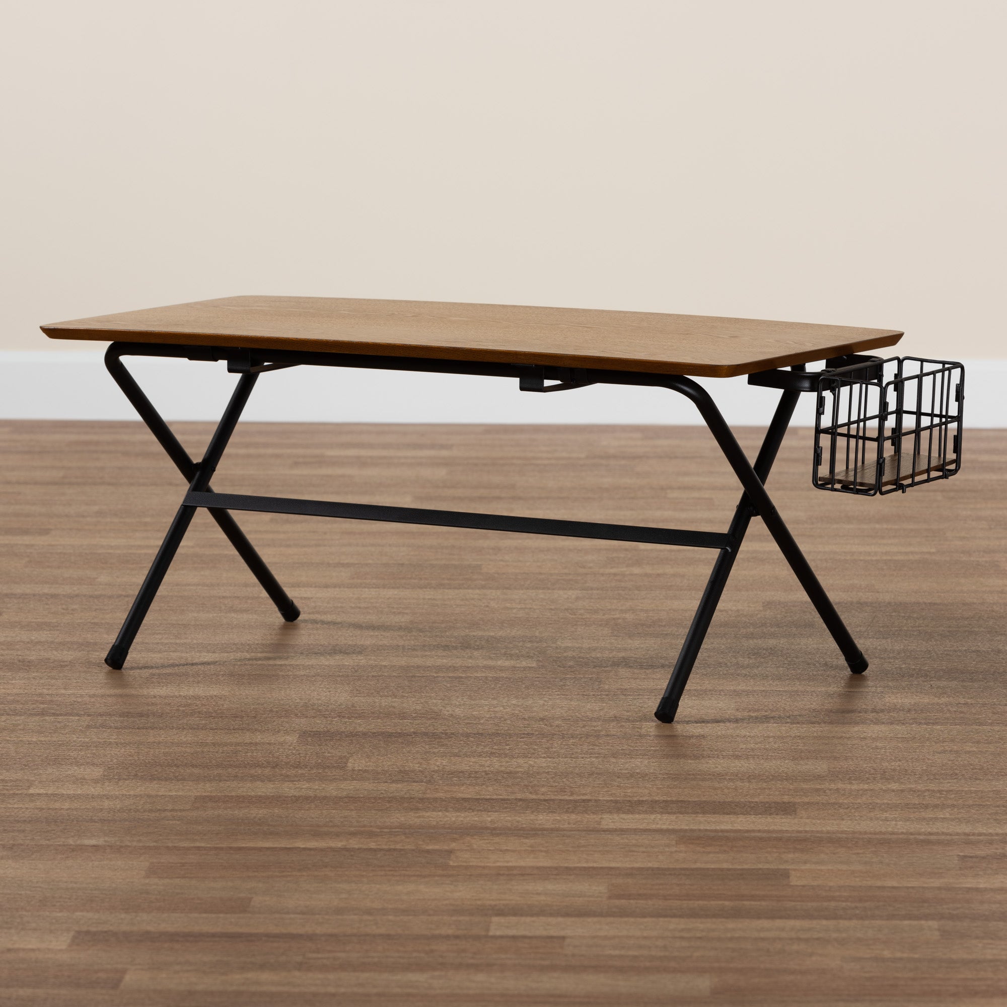 Mariela Modern Coffee Table with Basket-Coffee Table-Baxton Studio - WI-Wall2Wall Furnishings