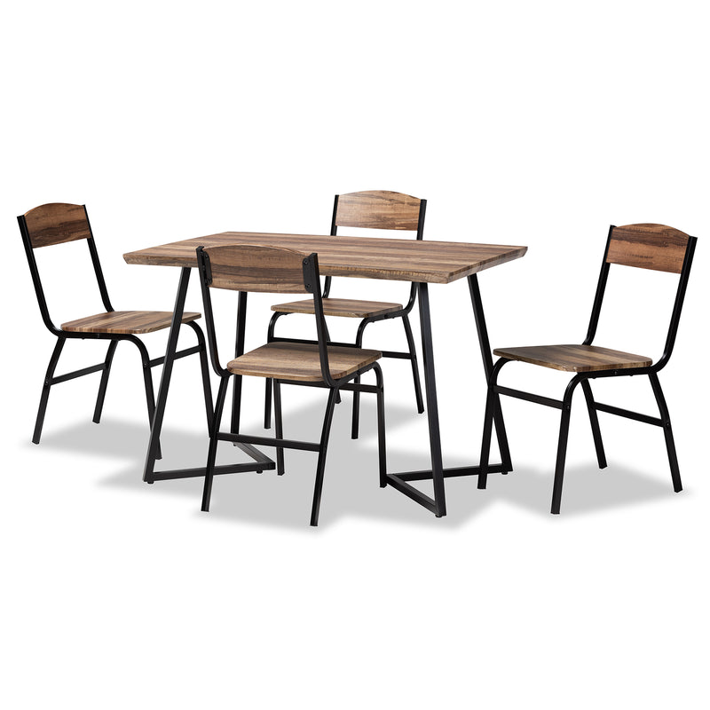 Roana Modern Table & Dining Chairs 5-Piece-Dining Set-Baxton Studio - WI-Wall2Wall Furnishings