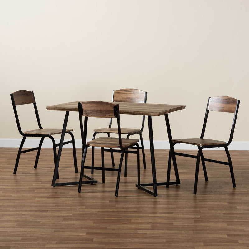 Roana Modern Table & Dining Chairs 5-Piece-Dining Set-Baxton Studio - WI-Wall2Wall Furnishings