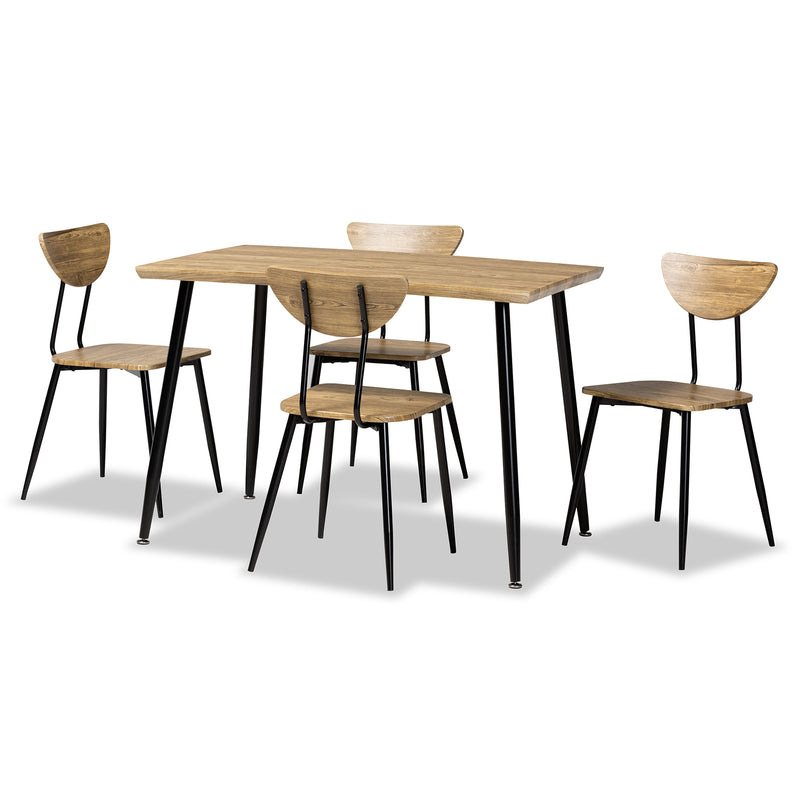 Gianetta Modern Table & Dining Chairs-Dining Set-Baxton Studio - WI-Wall2Wall Furnishings