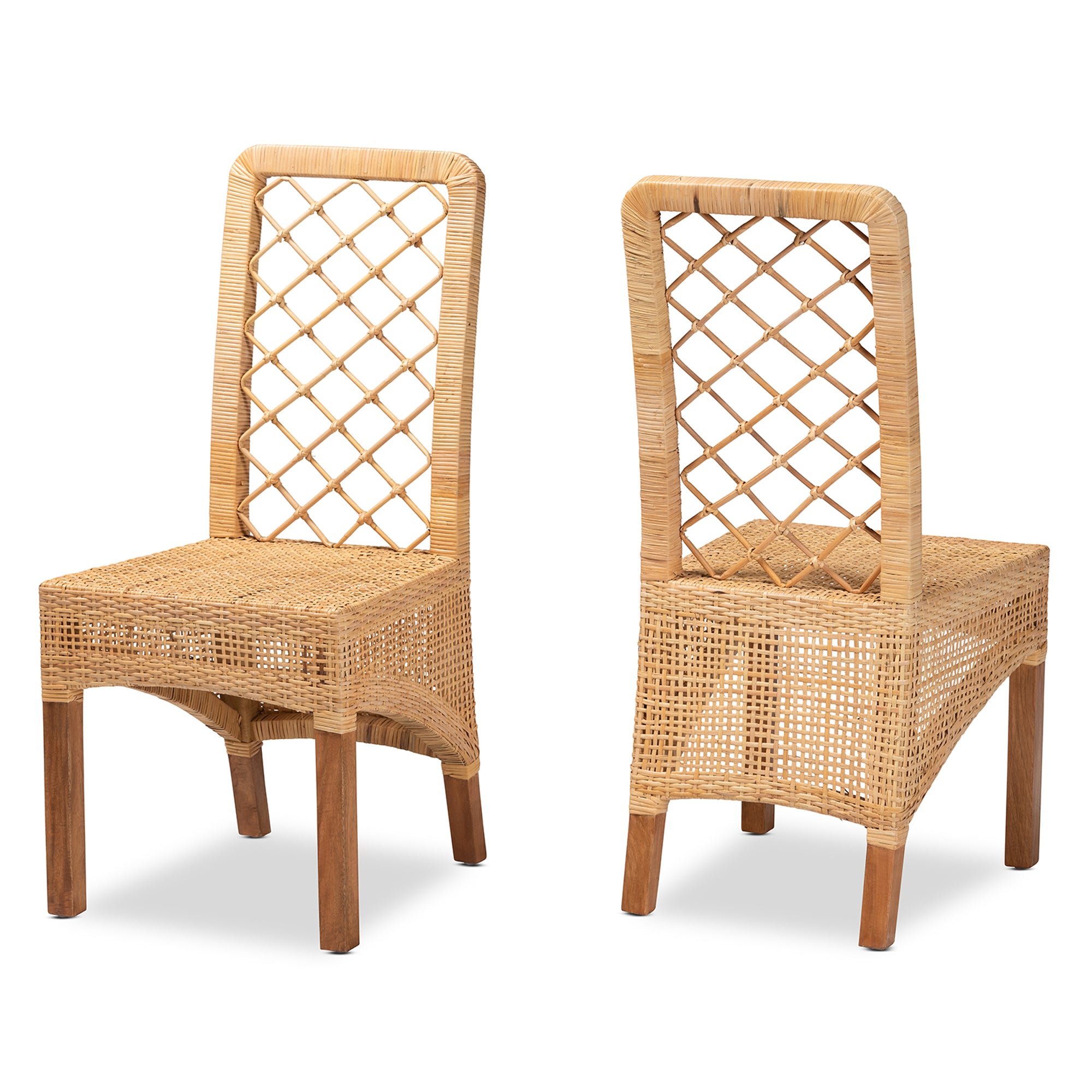 Moscow Bohemian Dining Chairs 2-Piece-Dining Chairs-Baxton Studio - WI-Wall2Wall Furnishings