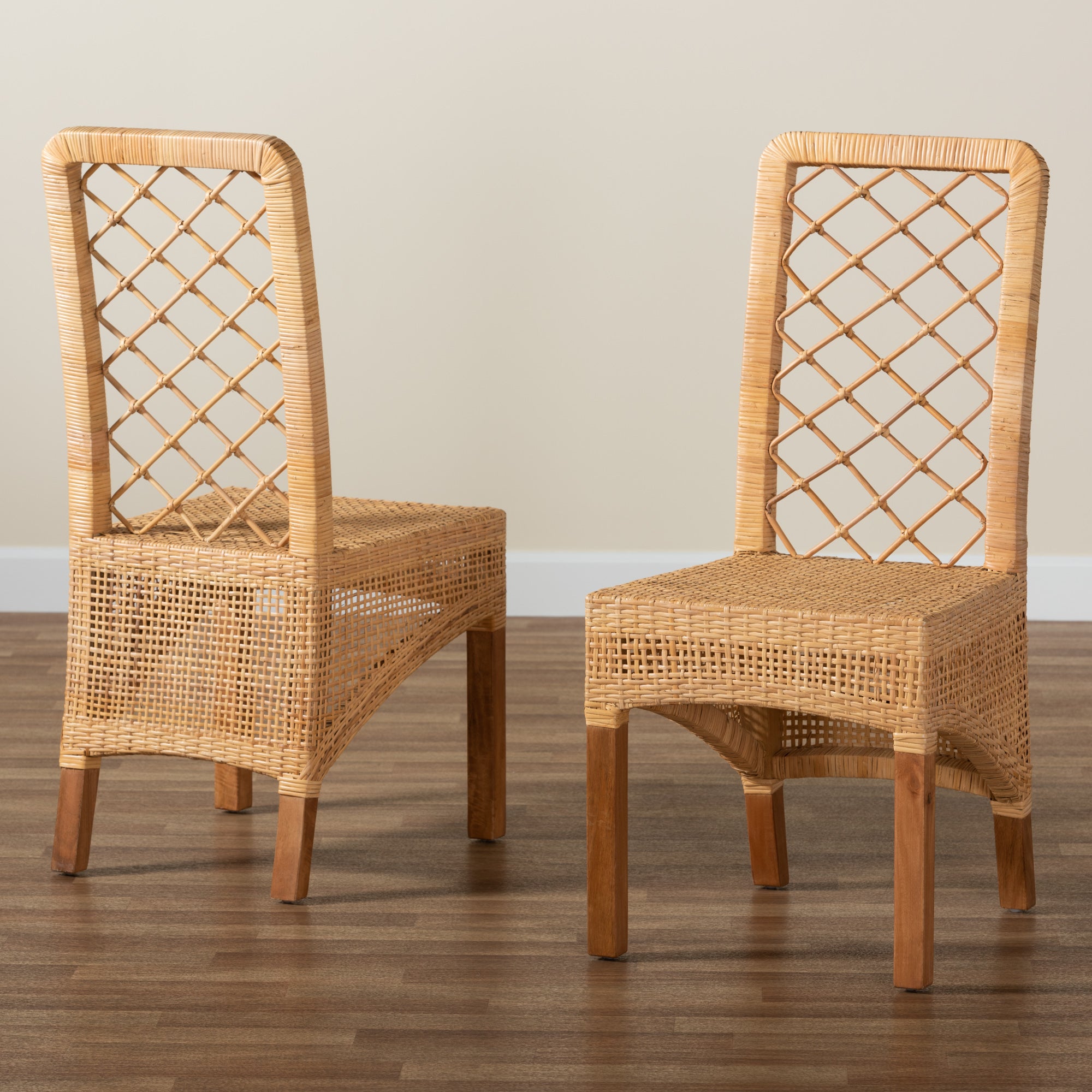 Moscow Bohemian Dining Chairs 2-Piece-Dining Chairs-Baxton Studio - WI-Wall2Wall Furnishings