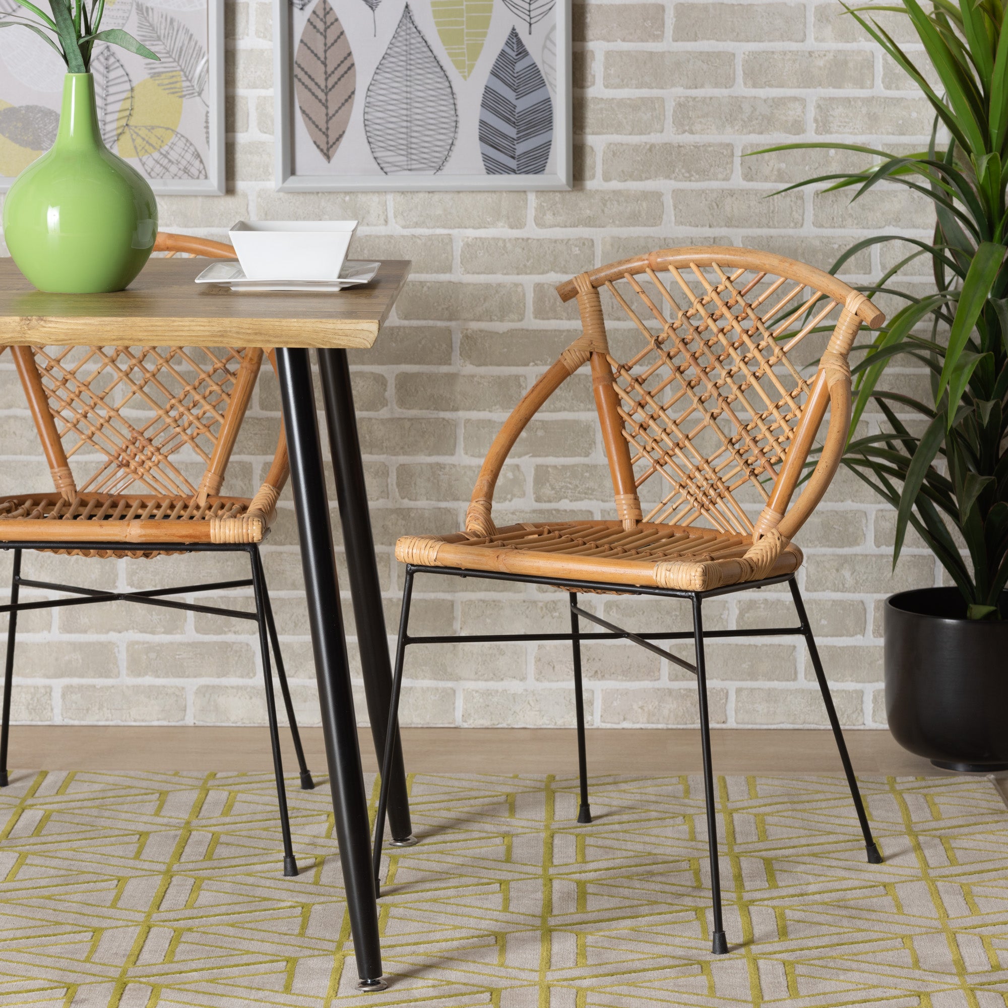 Pro Bohemian Dining Chairs 2-Piece-Dining Chairs-Baxton Studio - WI-Wall2Wall Furnishings