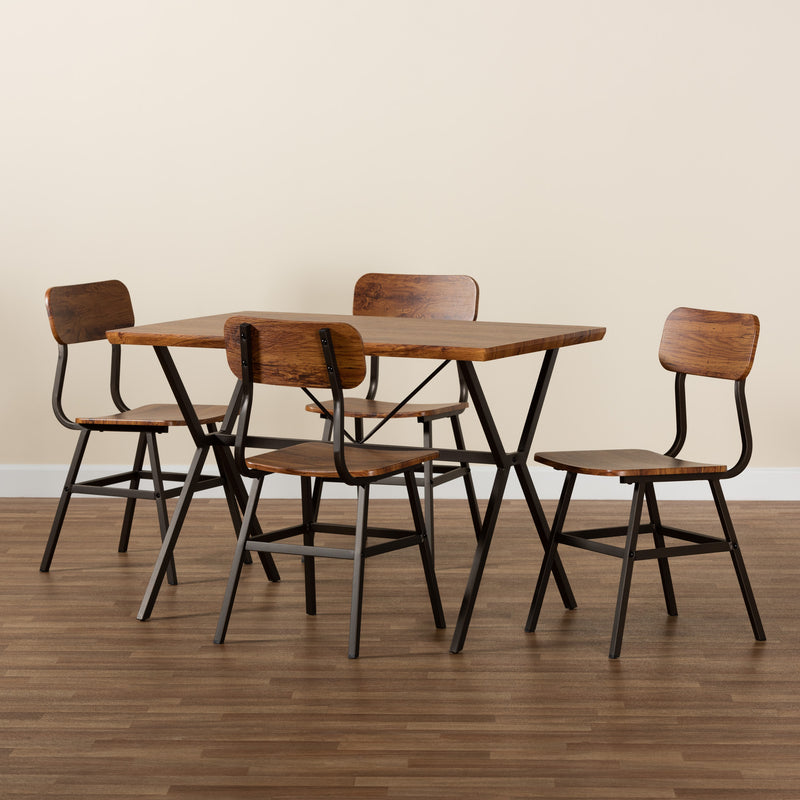 Irwin Modern Table & Dining Chairs 5-Piece-Dining Set-Baxton Studio - WI-Wall2Wall Furnishings