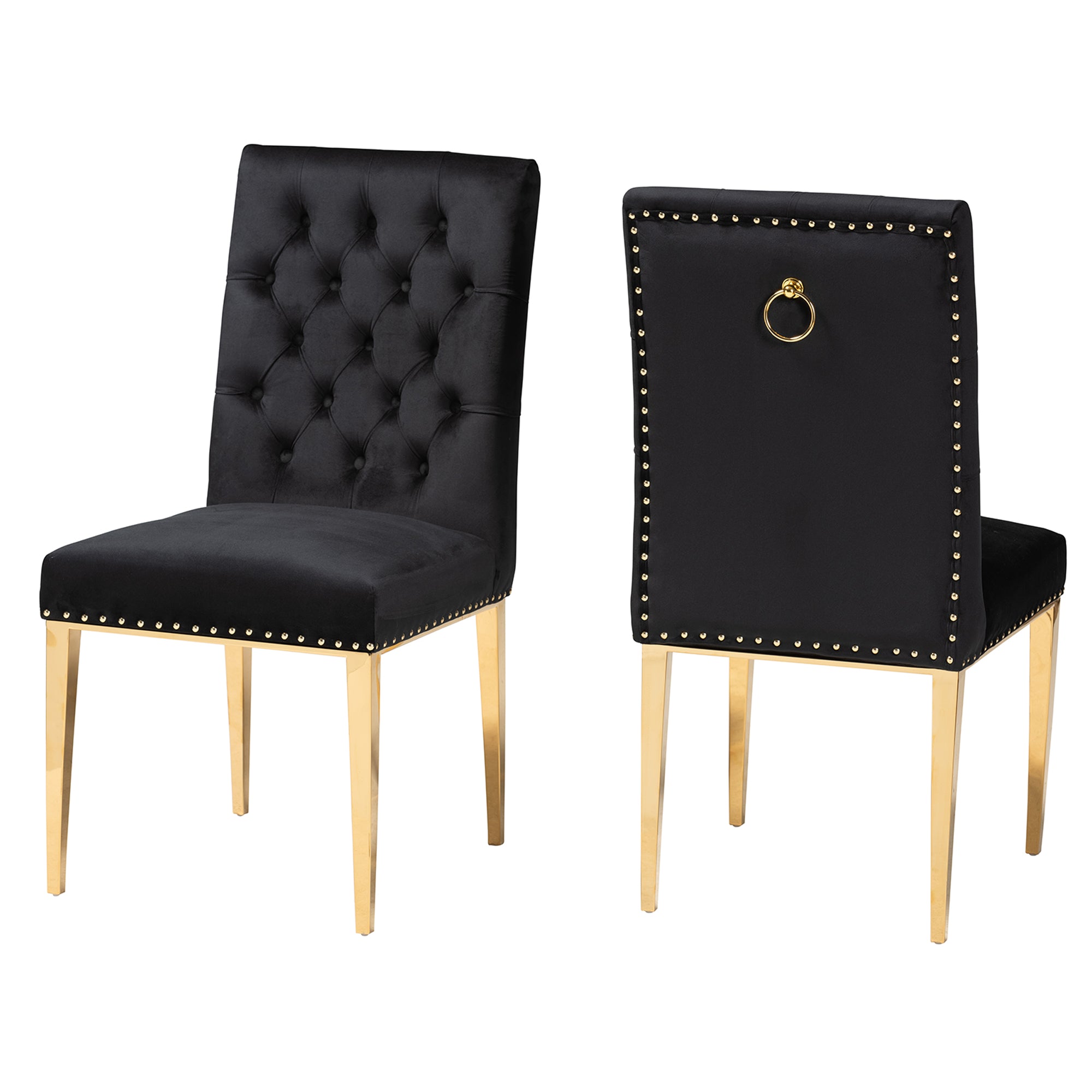 Caspera Glamour Dining Chairs 2-Piece-Dining Chairs-Baxton Studio - WI-Wall2Wall Furnishings