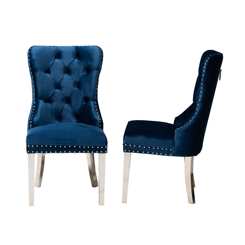 Honora Glamour Dining Chairs 2-Piece-Dining Chairs-Baxton Studio - WI-Wall2Wall Furnishings
