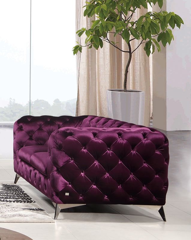 Divani Casa Delilah Modern Fabric Loveseat-Sofa-VIG-Wall2Wall Furnishings
