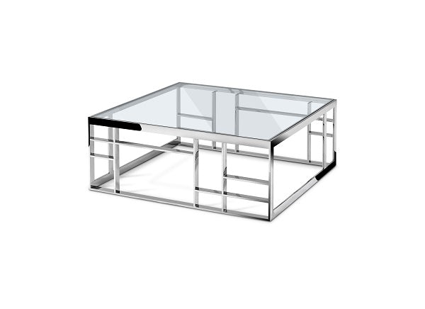 Modrest Stephen - Modern Glass & Stainless Steel Square Coffee Table-Coffee Table-VIG-Wall2Wall Furnishings
