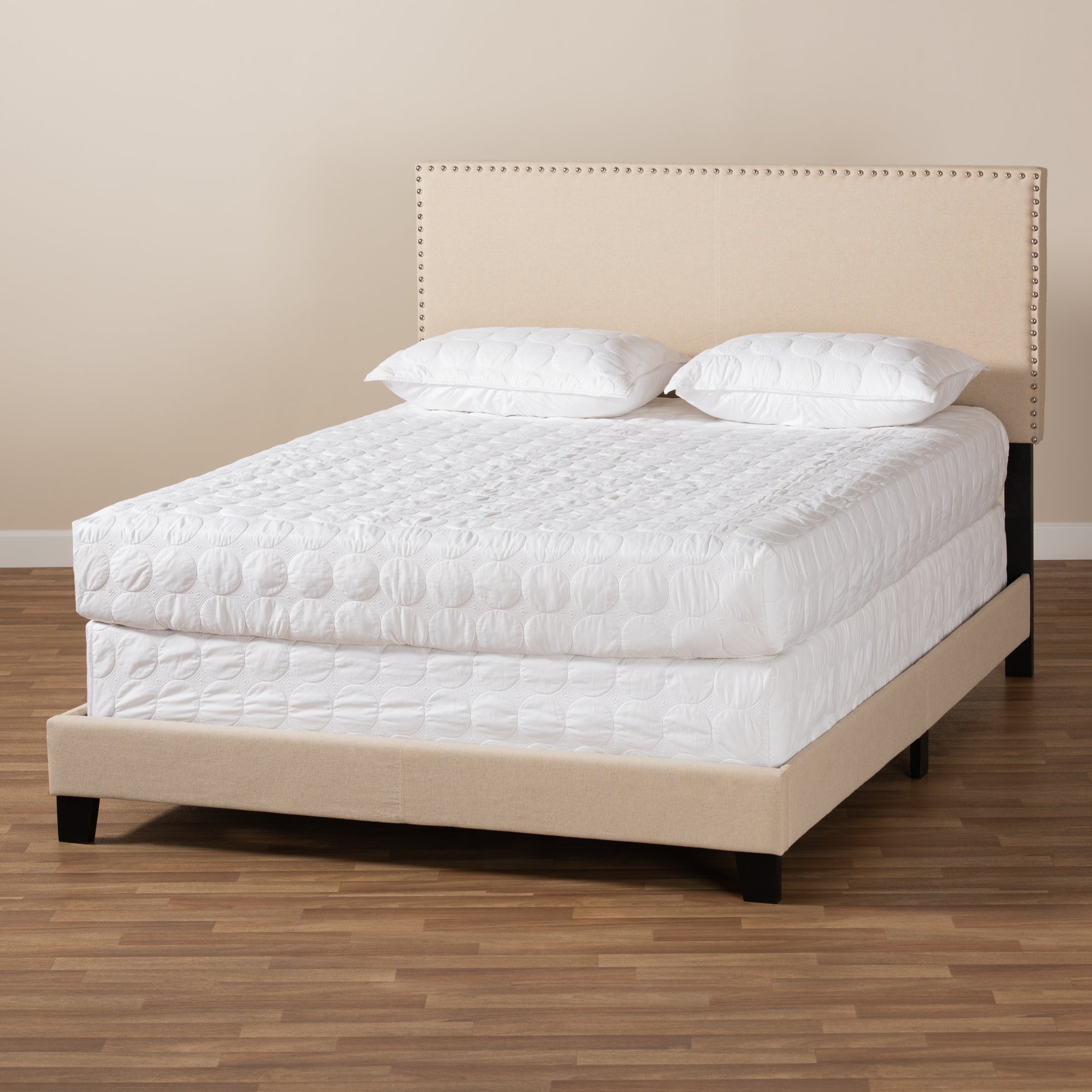 Ramon Modern Bed with Nailhead Trim-Bed-Baxton Studio - WI-Wall2Wall Furnishings