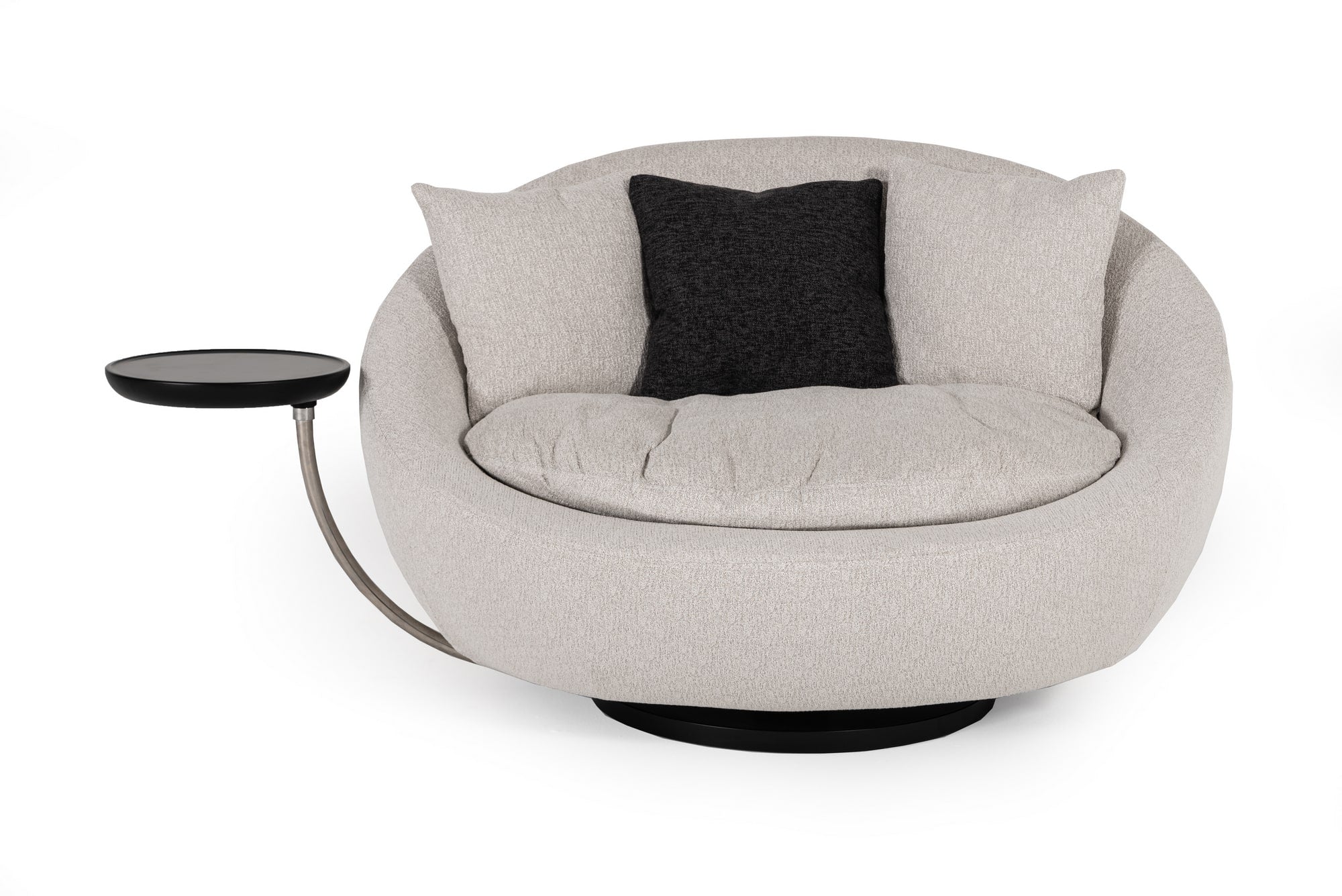 Divani Casa Alba Modern Grey Fabric Chair w/ Tray-Lounge Chair-VIG-Wall2Wall Furnishings