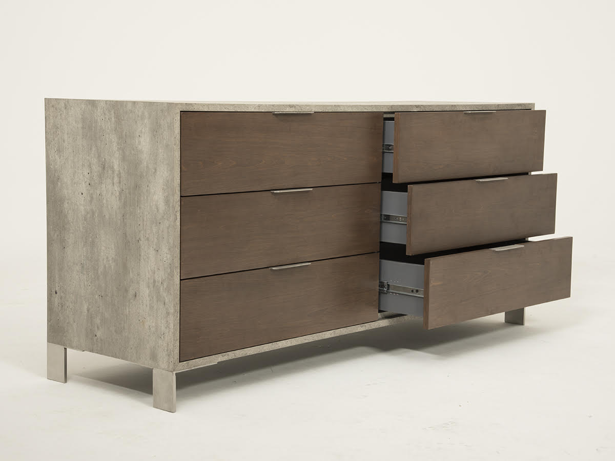 Nova Domus Conner Modern Dark Walnut & Faux Concrete Dresser-Dresser-VIG-Wall2Wall Furnishings