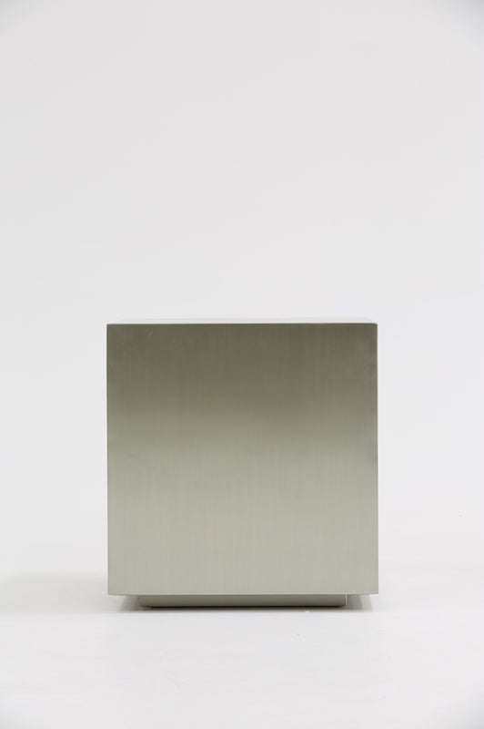 Modrest Anvil Modern Brushed Stainless Steel End Table-End Table-VIG-Wall2Wall Furnishings